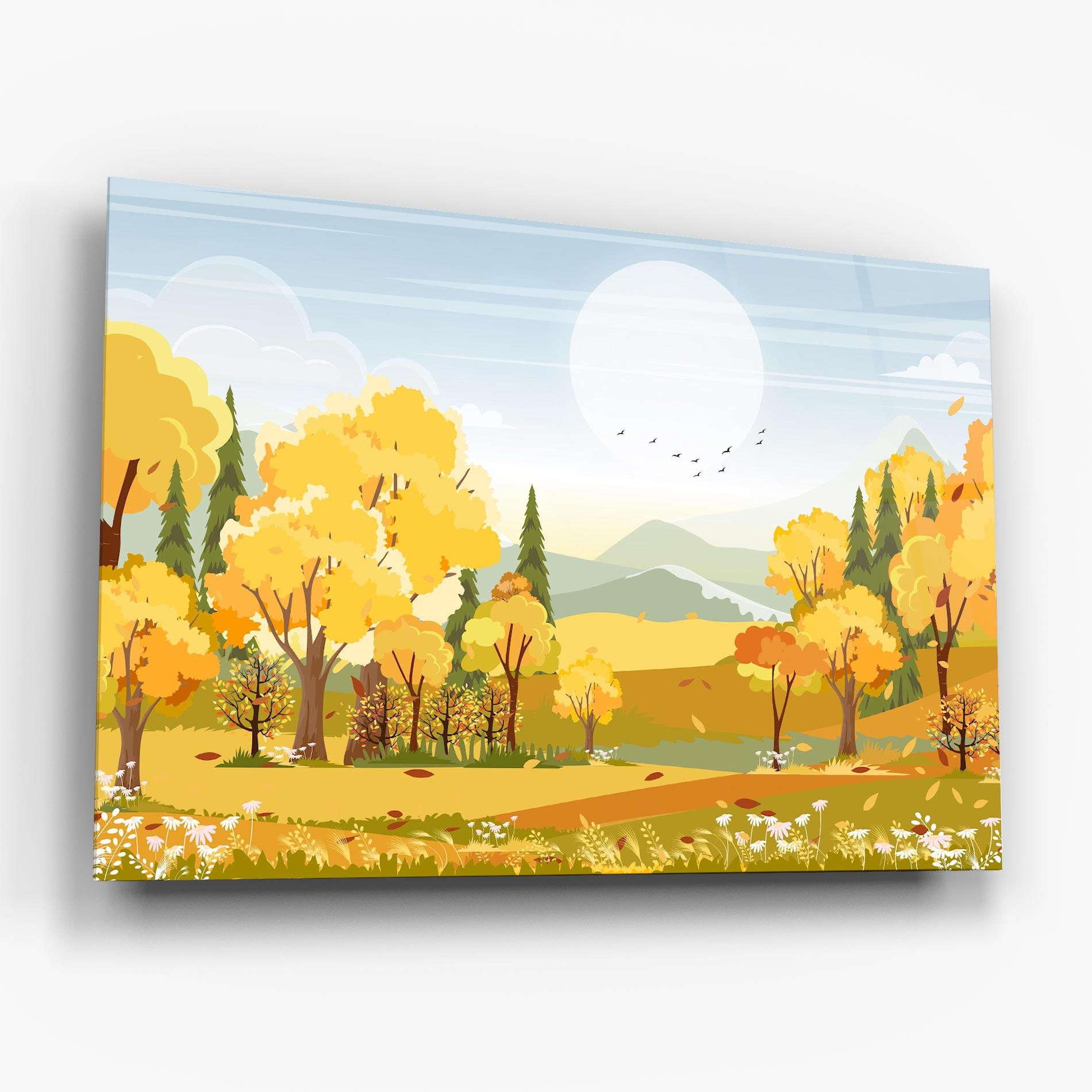 Üvegkép Autumn Yellow View mockup 6