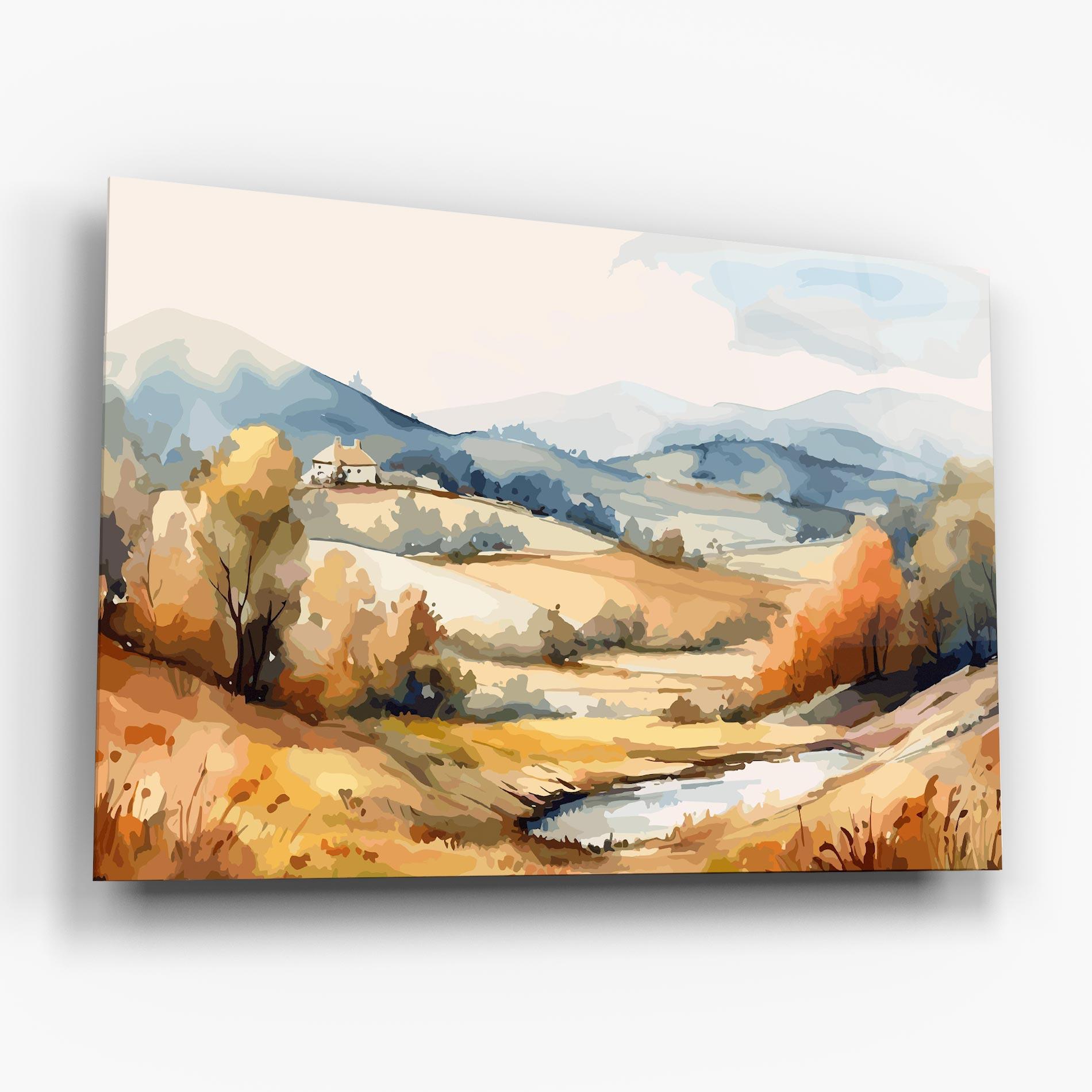 Üvegkép Blue Orange Autumn mockup 6