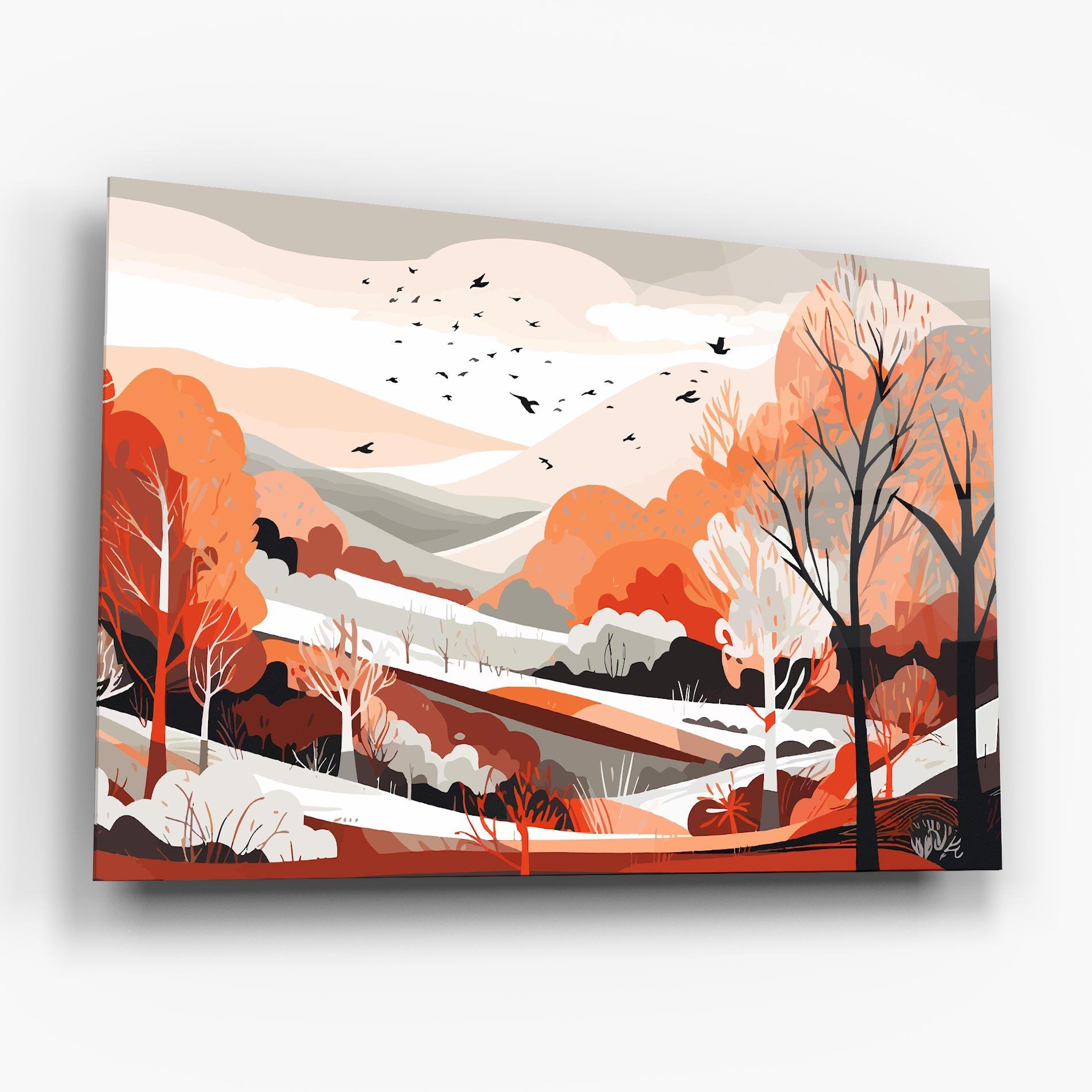 Üvegkép Grey Orange Autumn mockup 6