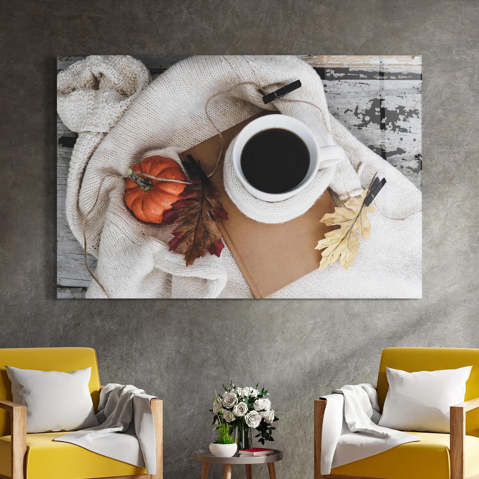 Üvegkép Autumn Coffee mockup 4