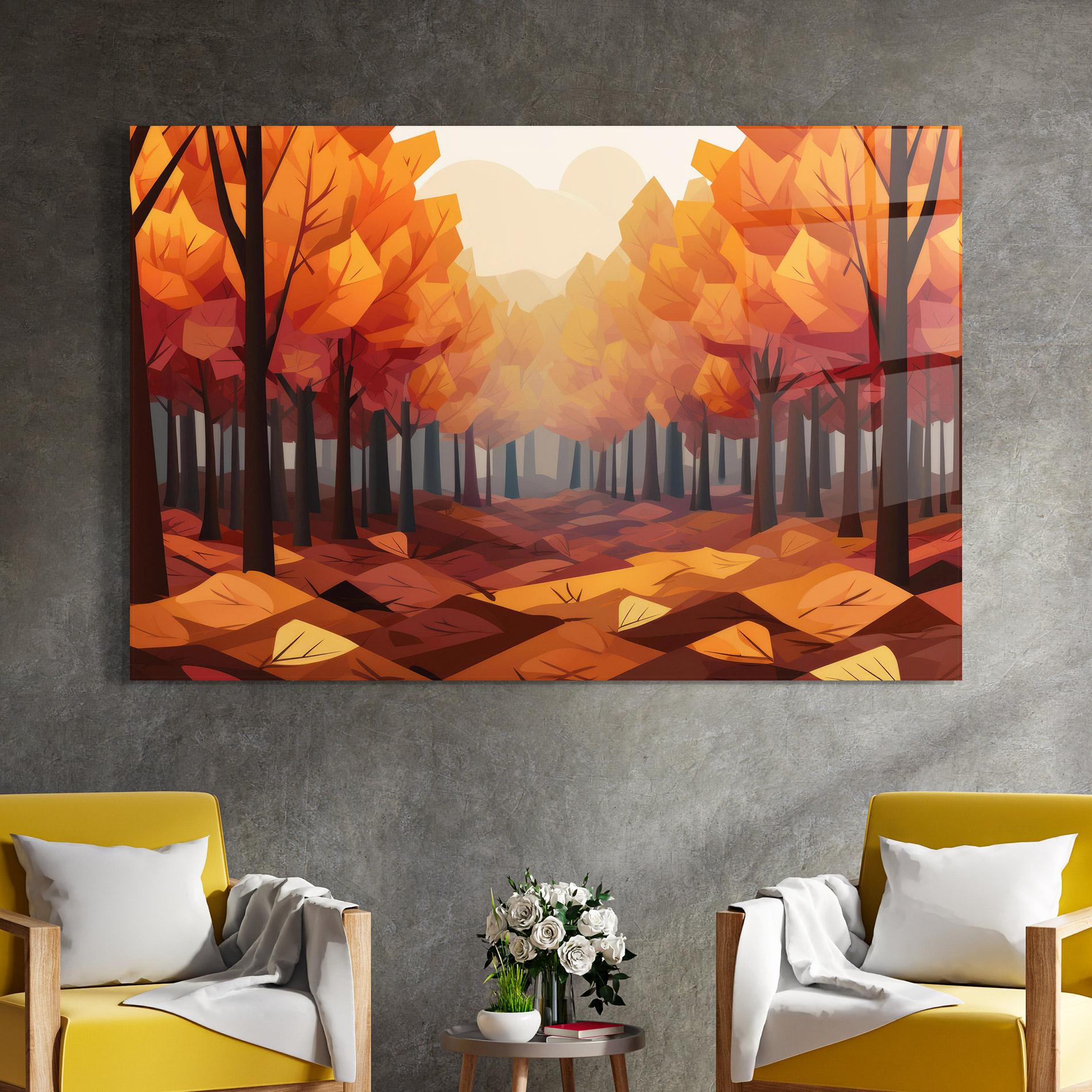Üvegkép Autumn Forest View mockup 4