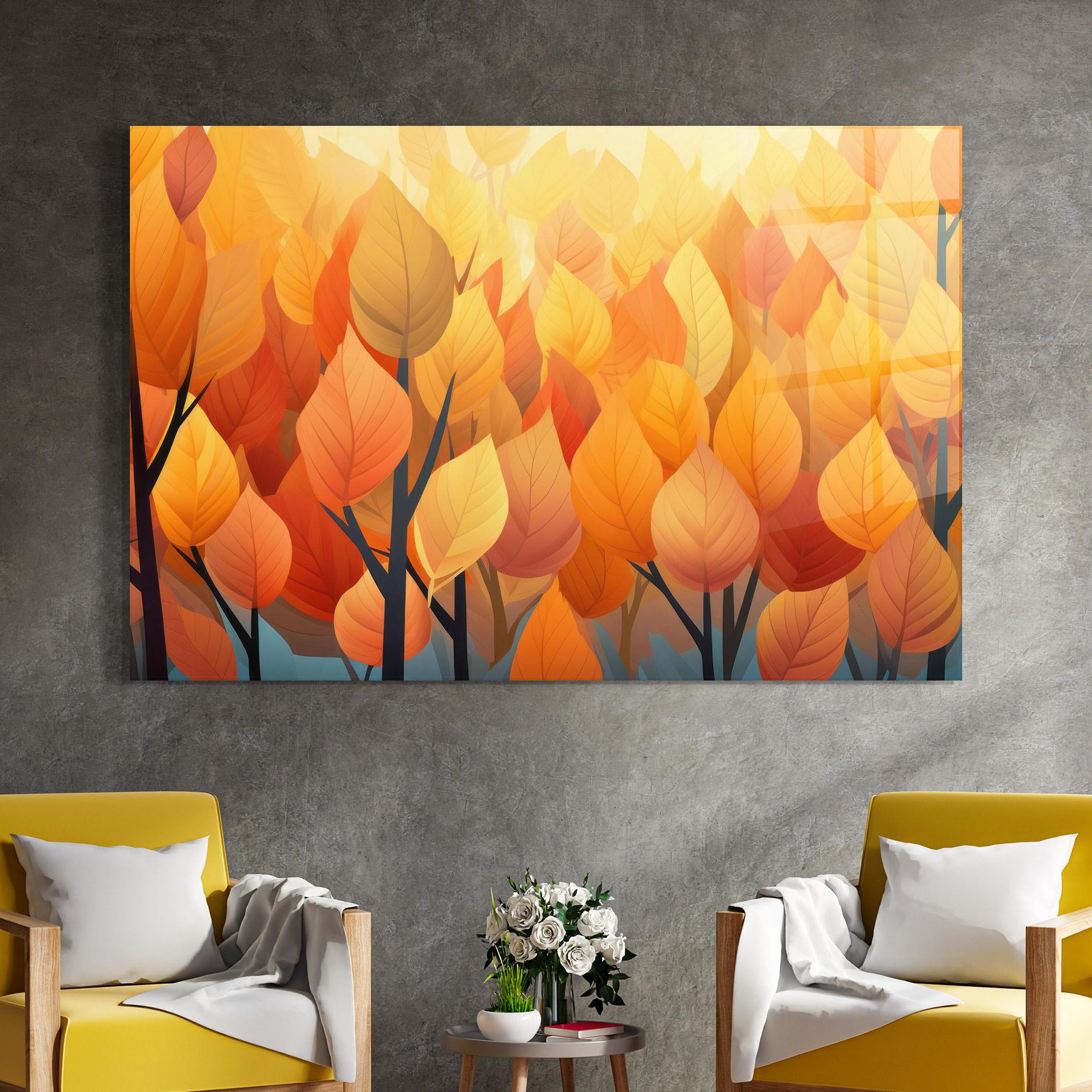 Üvegkép Autumn Leaves mockup 4