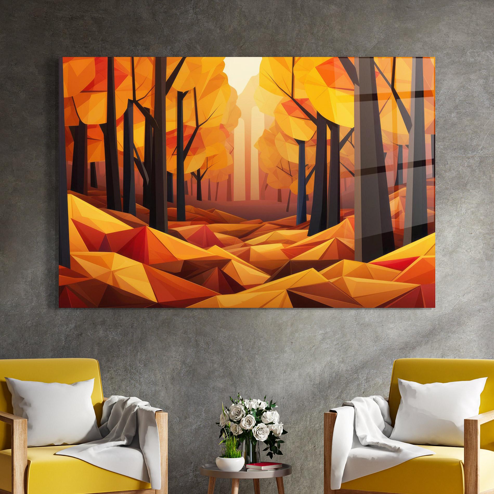 Üvegkép Autumn Shapes mockup 4