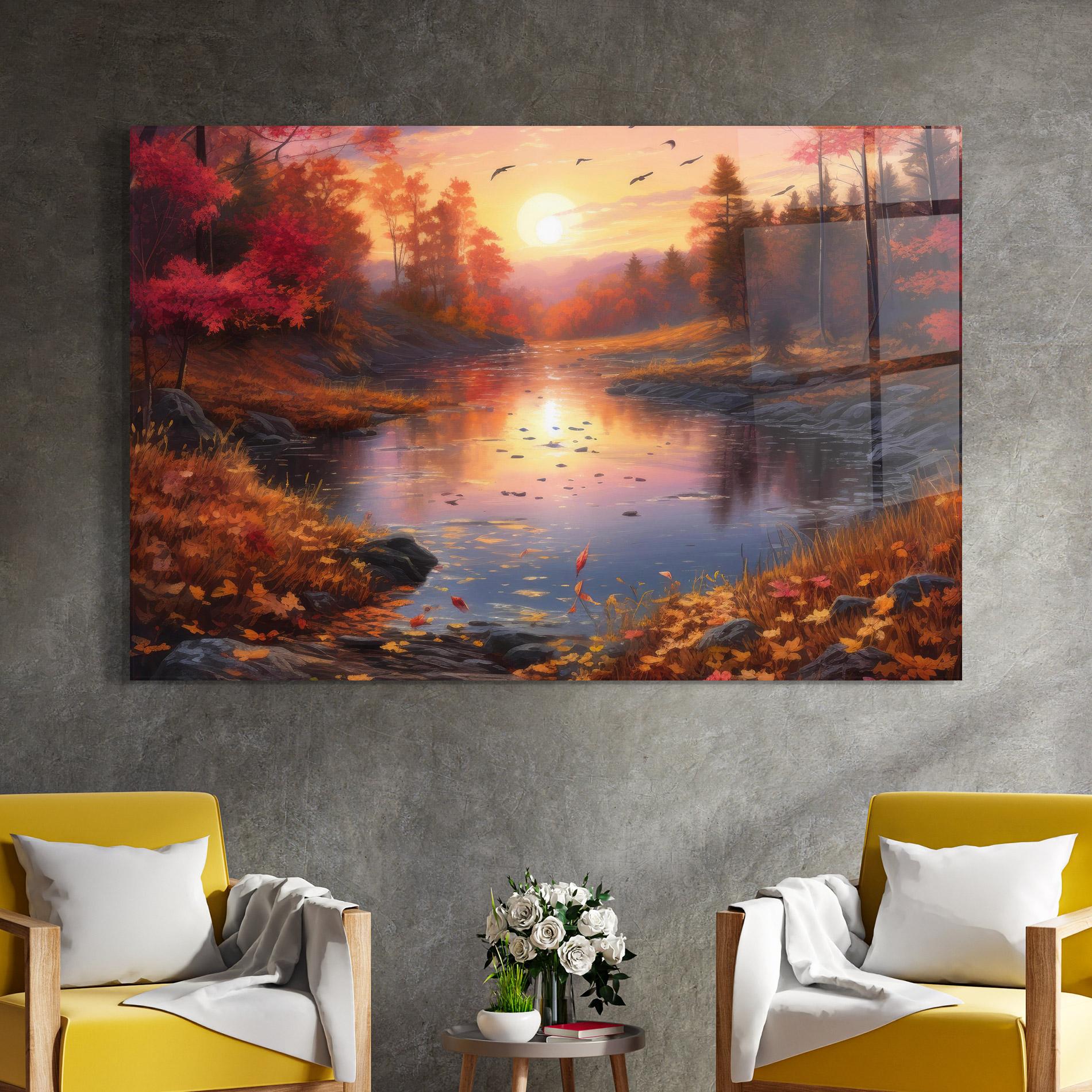 Üvegkép Autumn Sunset mockup 4