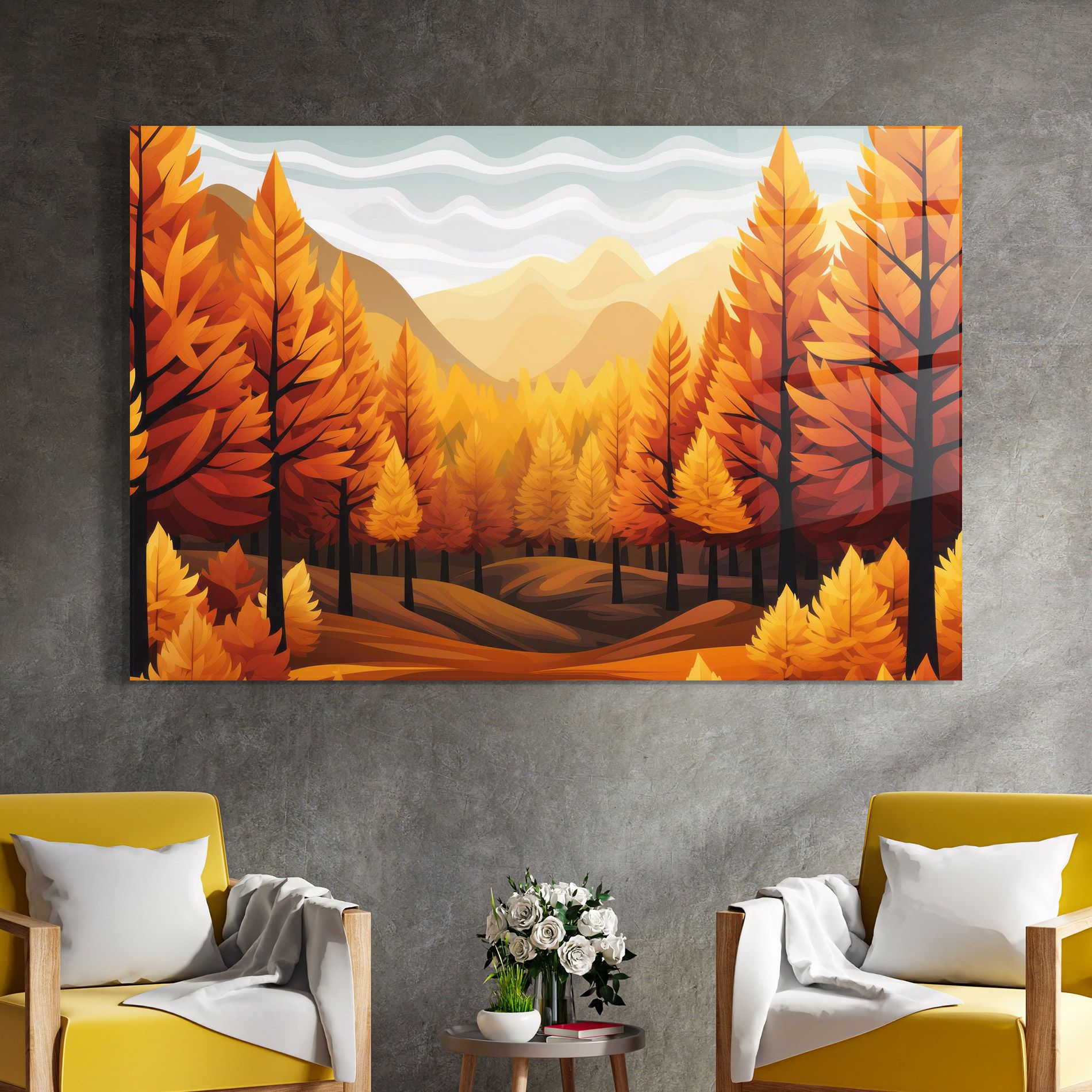 Autumn Trees Orange mockup 4