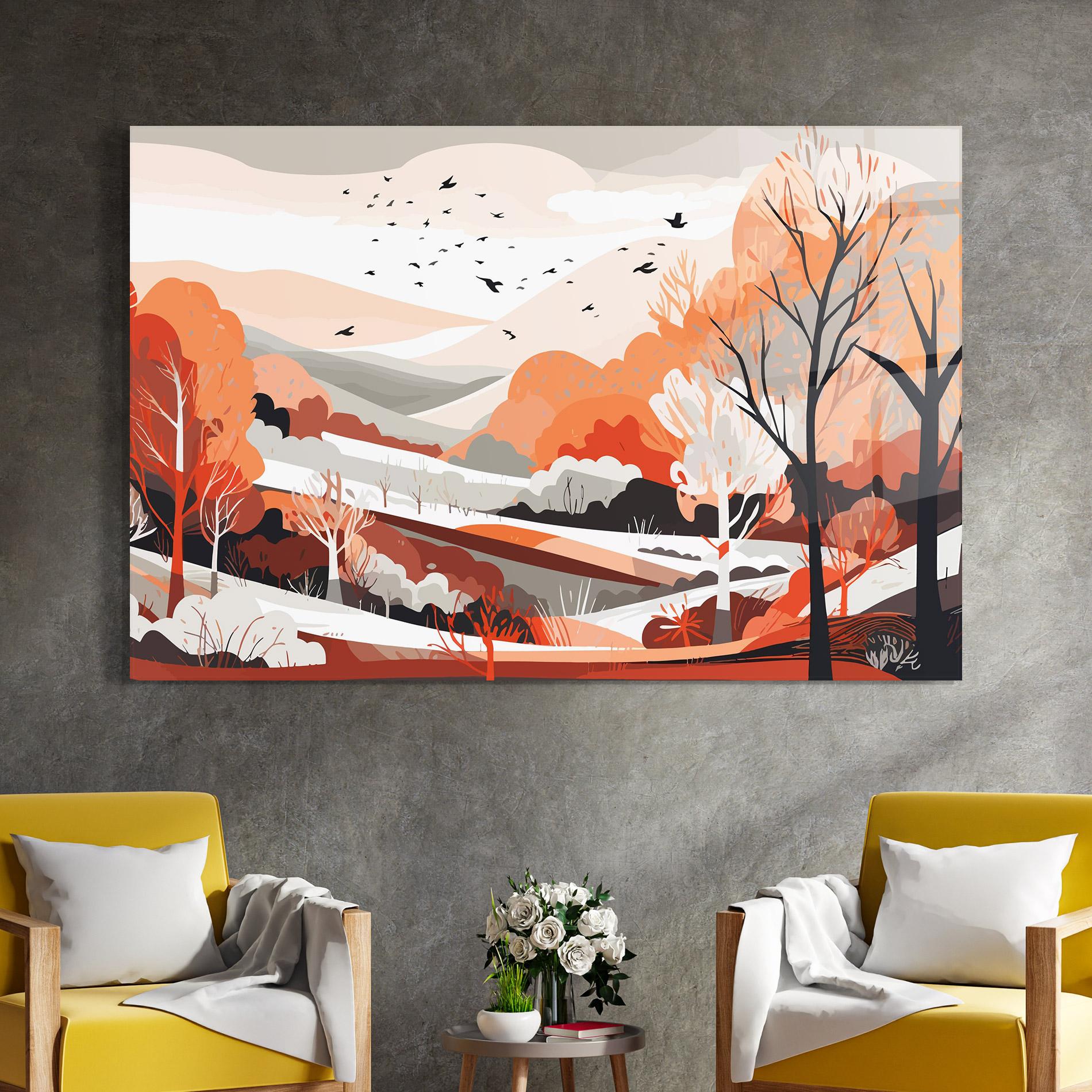 Üvegkép Grey Orange Autumn mockup 4