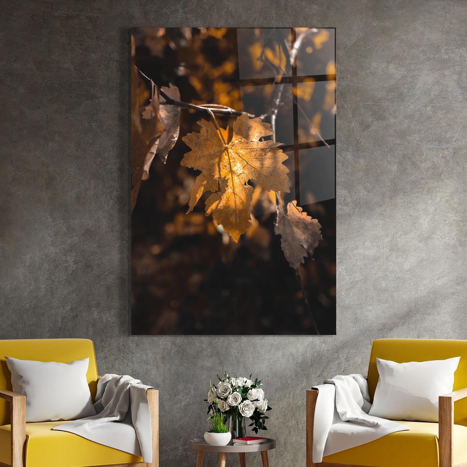 Üvegkép Autumn Brown Leaf mockup 4