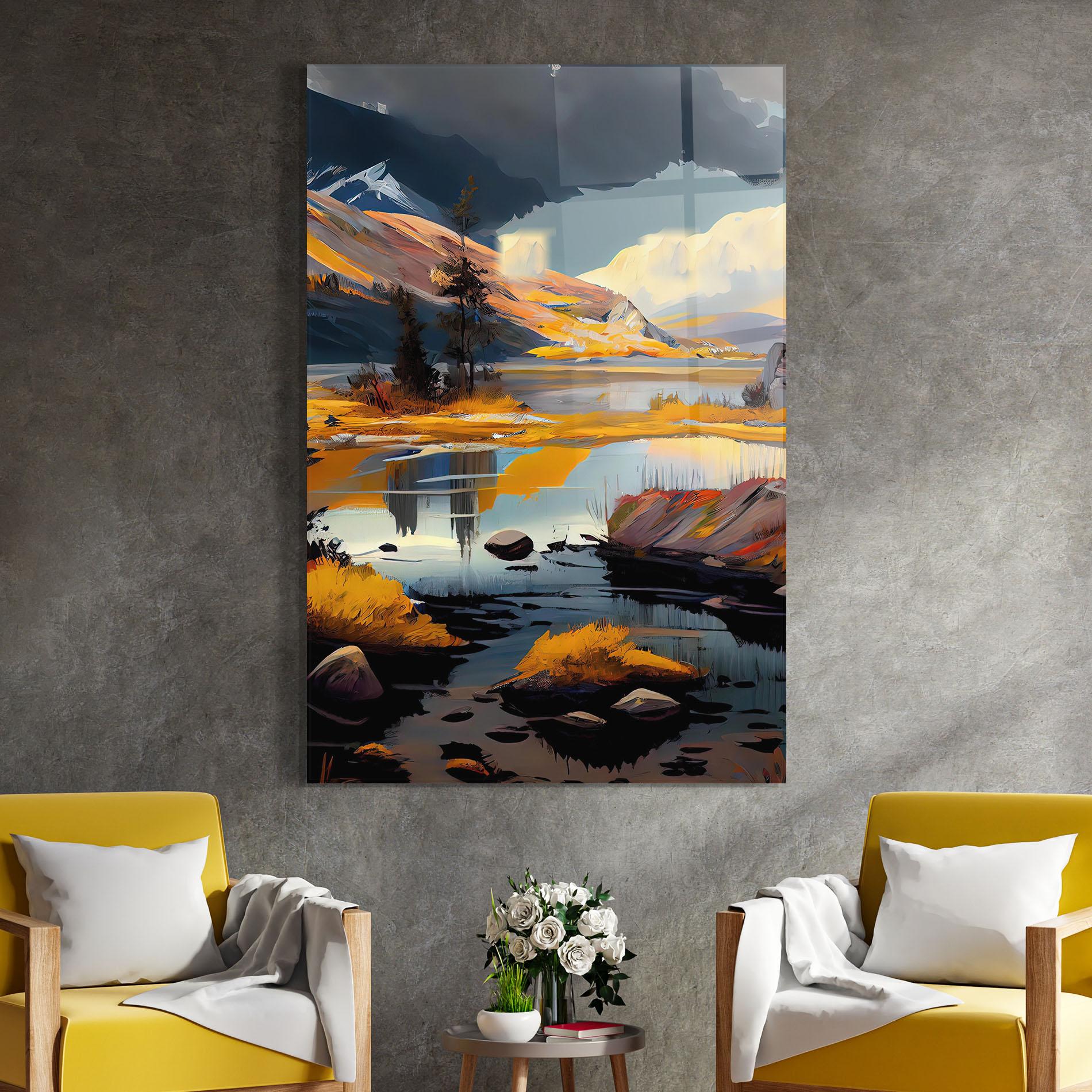 Üvegkép Autumn Landscape mockup 4