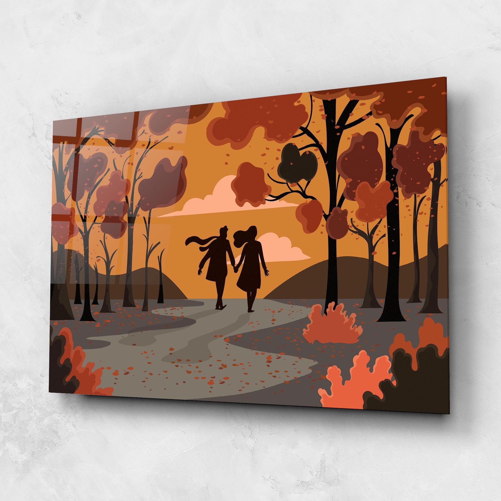 Üvegkép Autumn Couple mockup 1