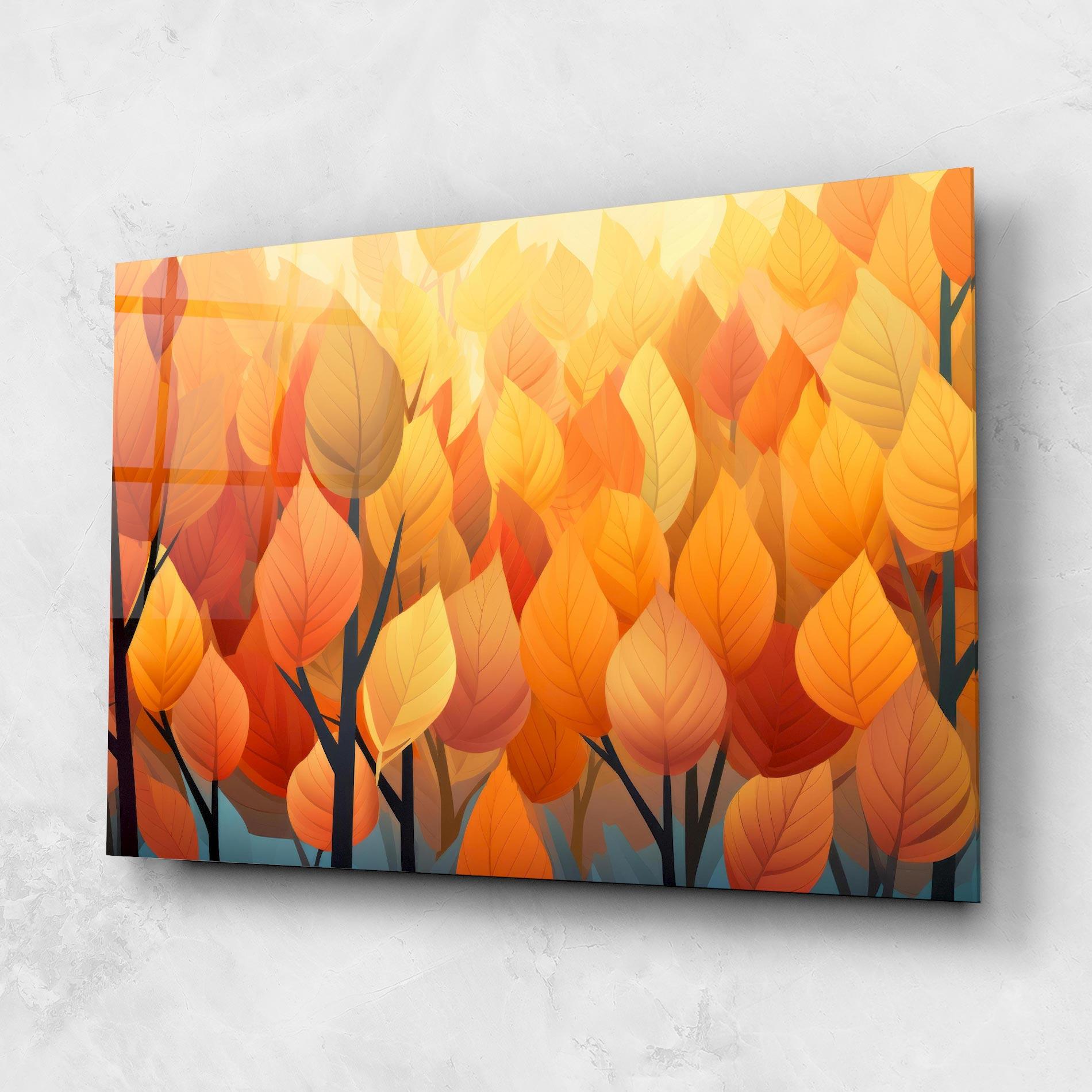 Üvegkép Autumn Leaves mockup 1