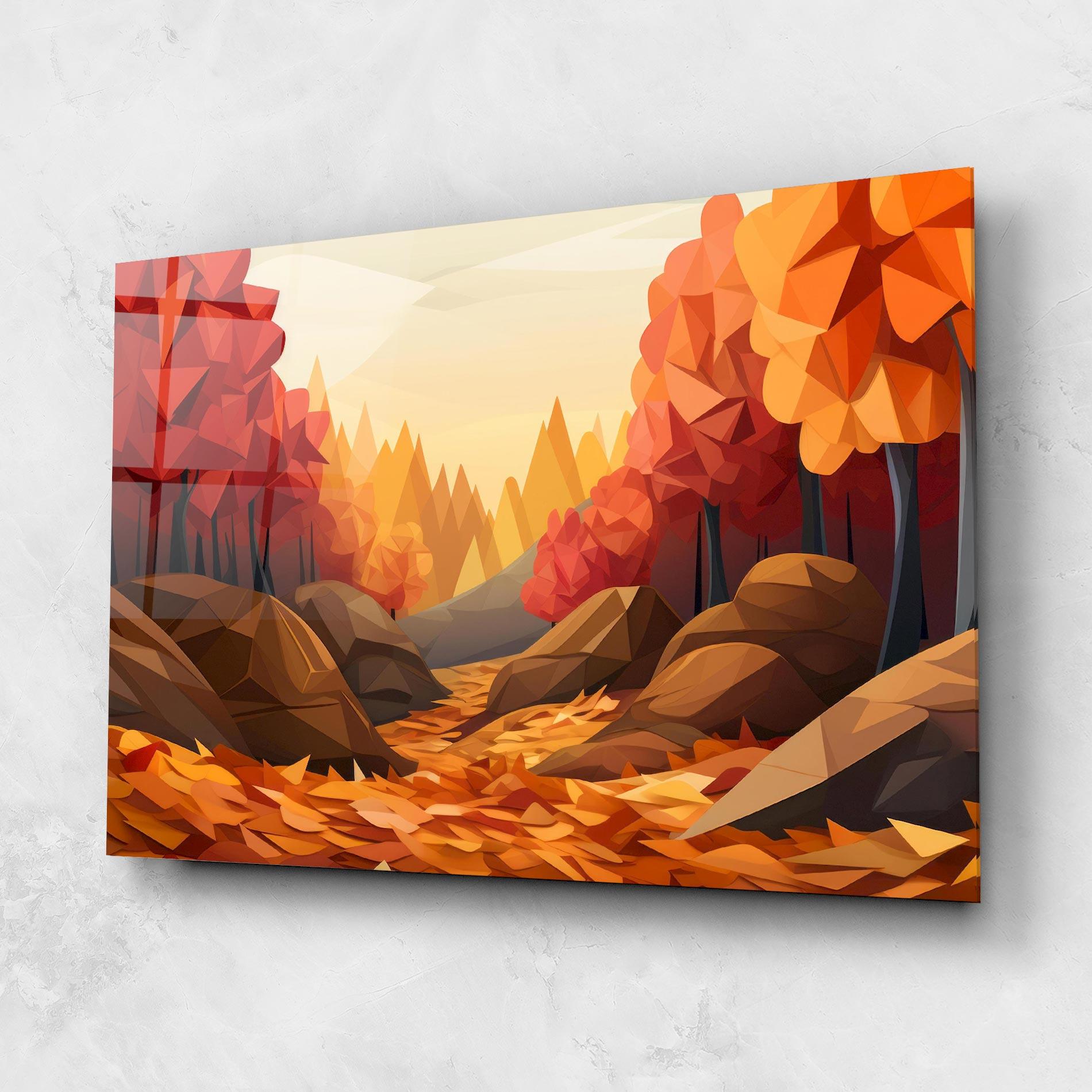Üvegkép Autumn Orange Forest mockup 1