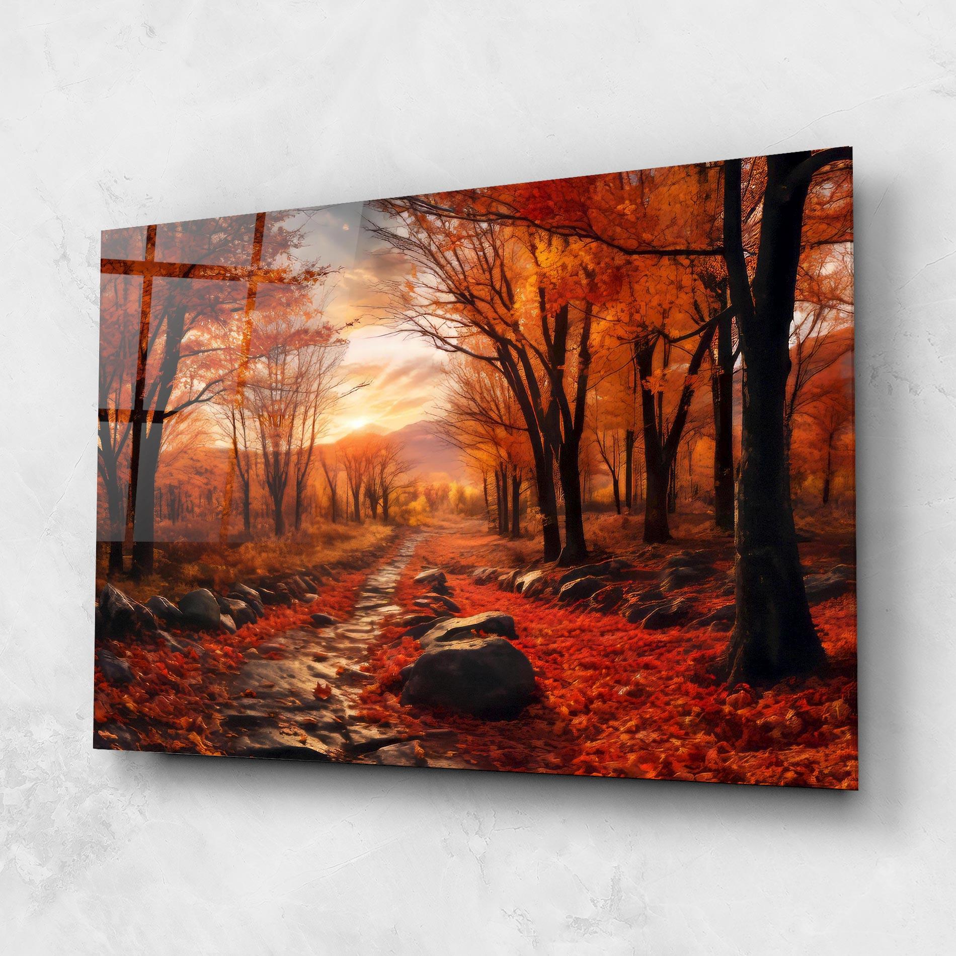 Üvegkép Autumn Path mockup 1