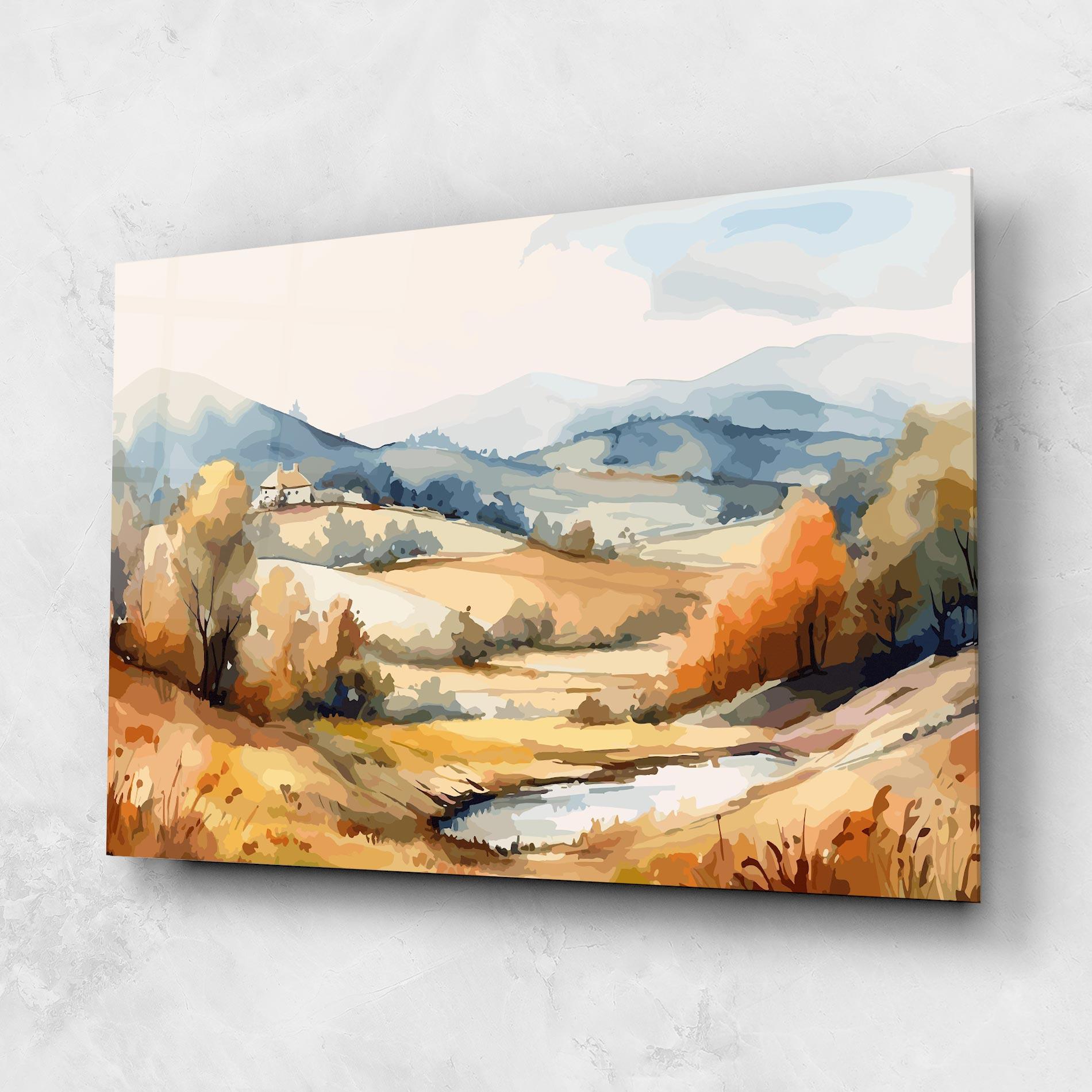 Üvegkép Blue Orange Autumn mockup 1