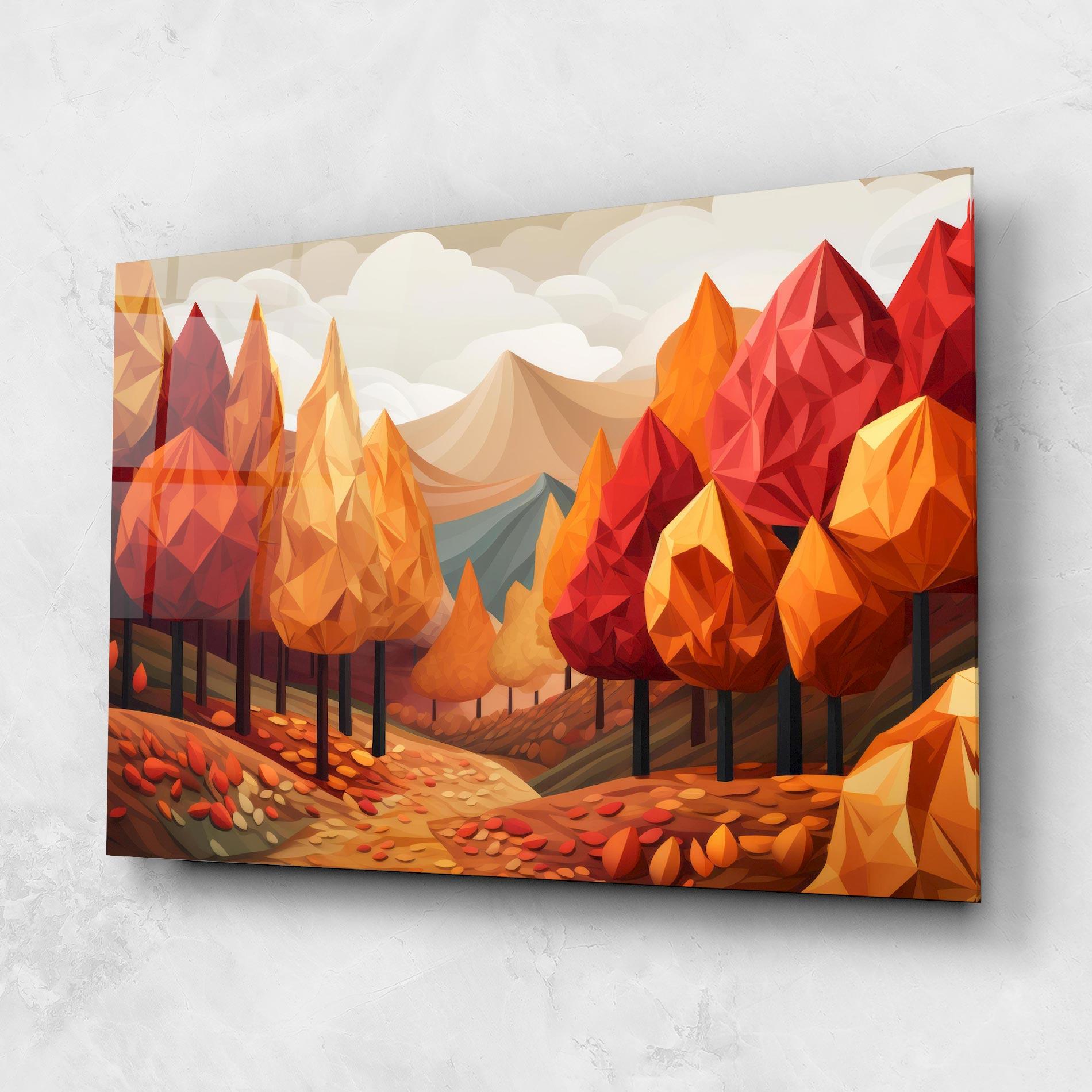 Üvegkép Colorful Trees Art mockup 1