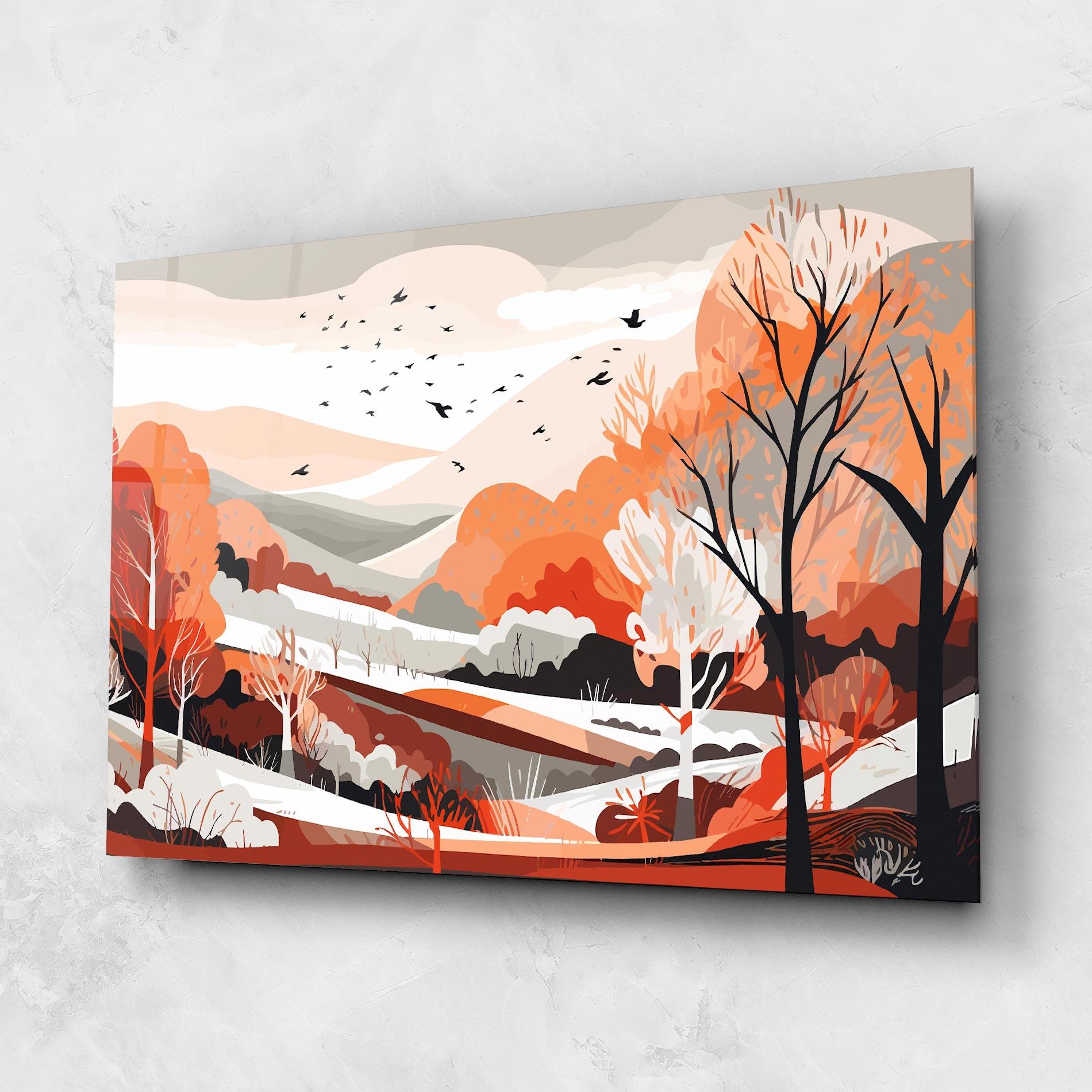 Üvegkép Grey Orange Autumn mockup 1