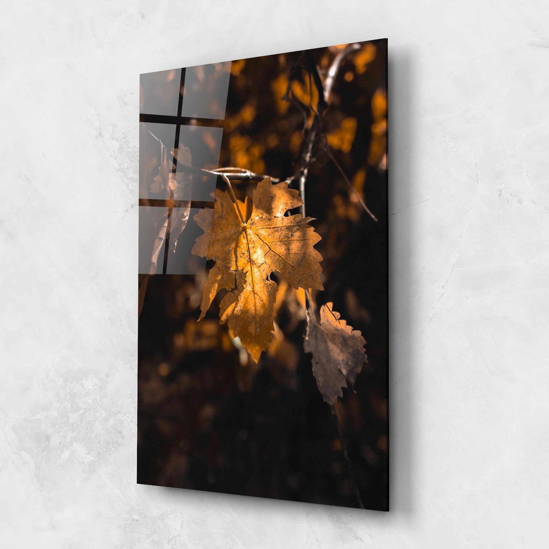 Üvegkép Autumn Brown Leaf mockup 1