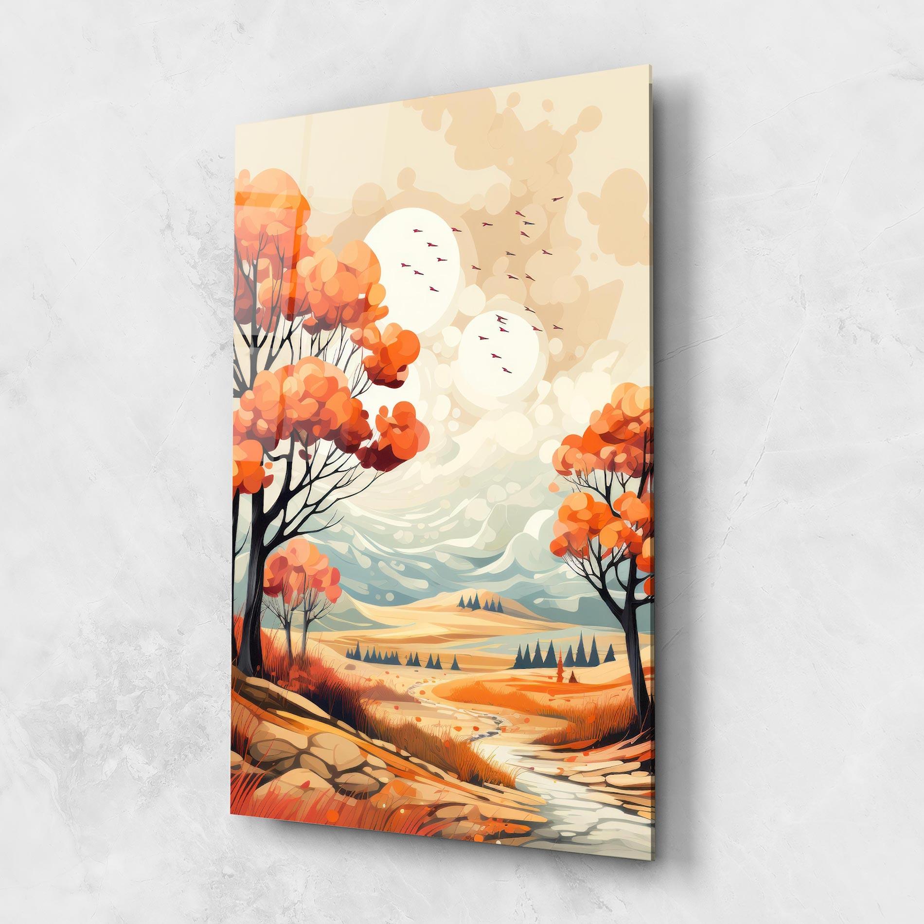 Üvegkép Autumn Tree Painting mockup 1