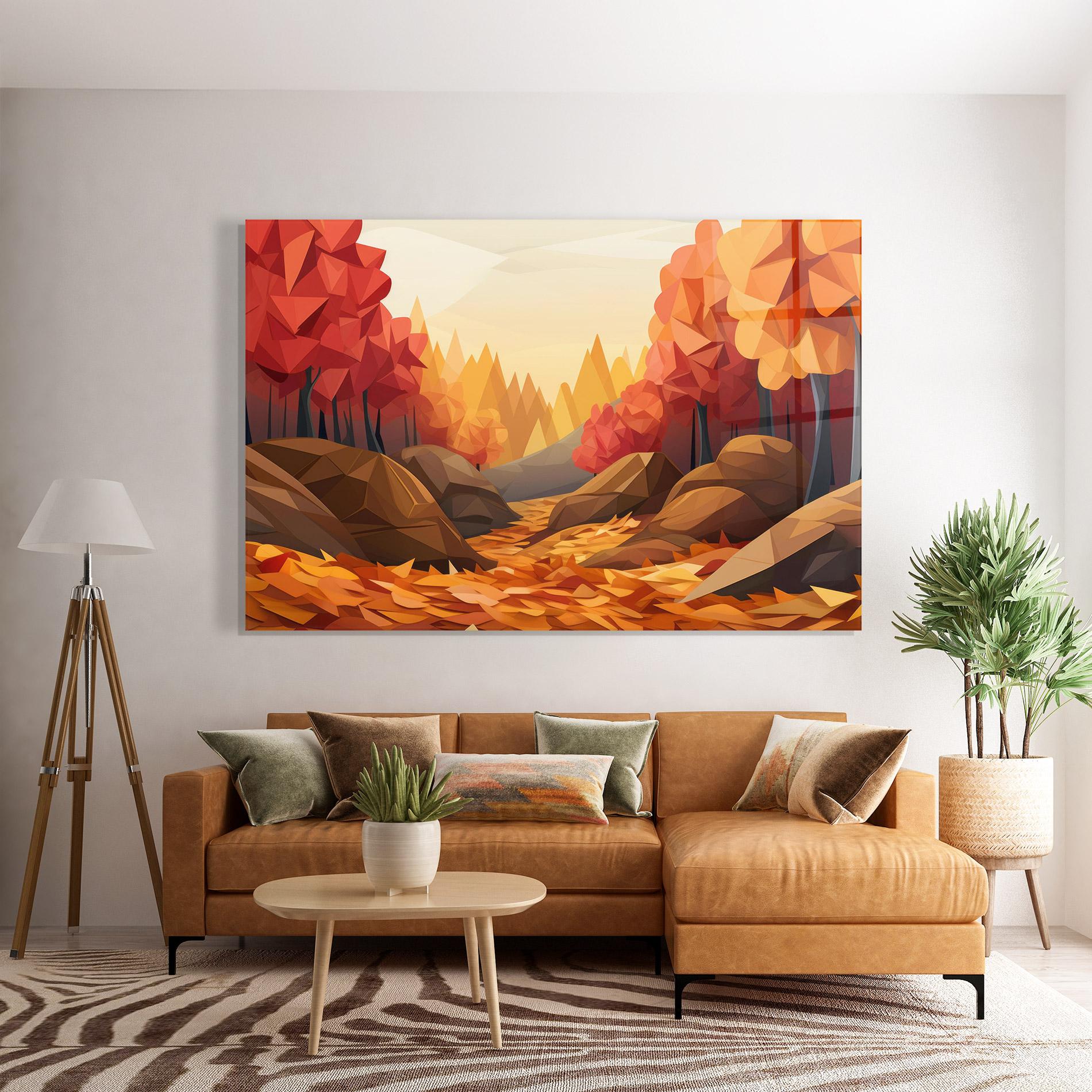 Üvegkép Autumn Orange Forest mockup 7