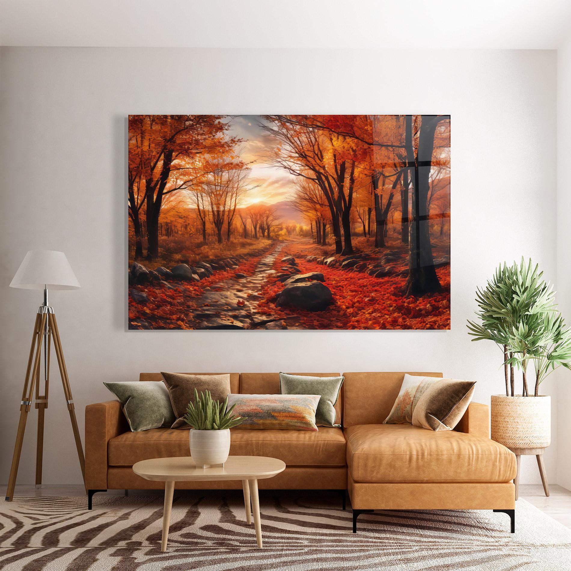 Üvegkép Autumn Path mockup 7