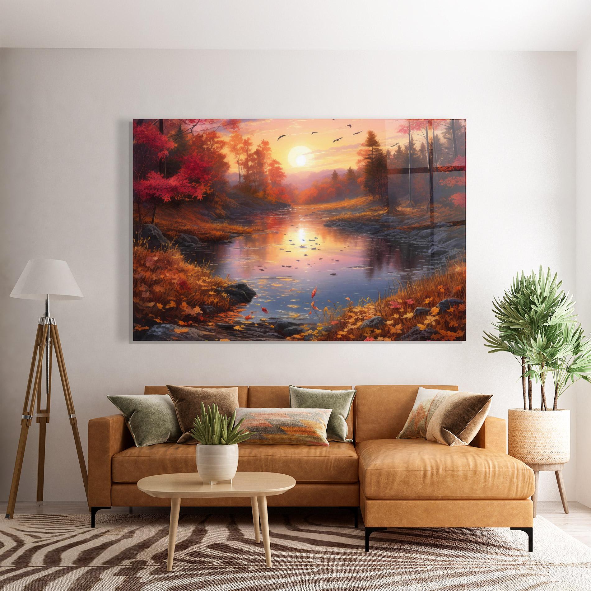 Üvegkép Autumn Sunset mockup 7