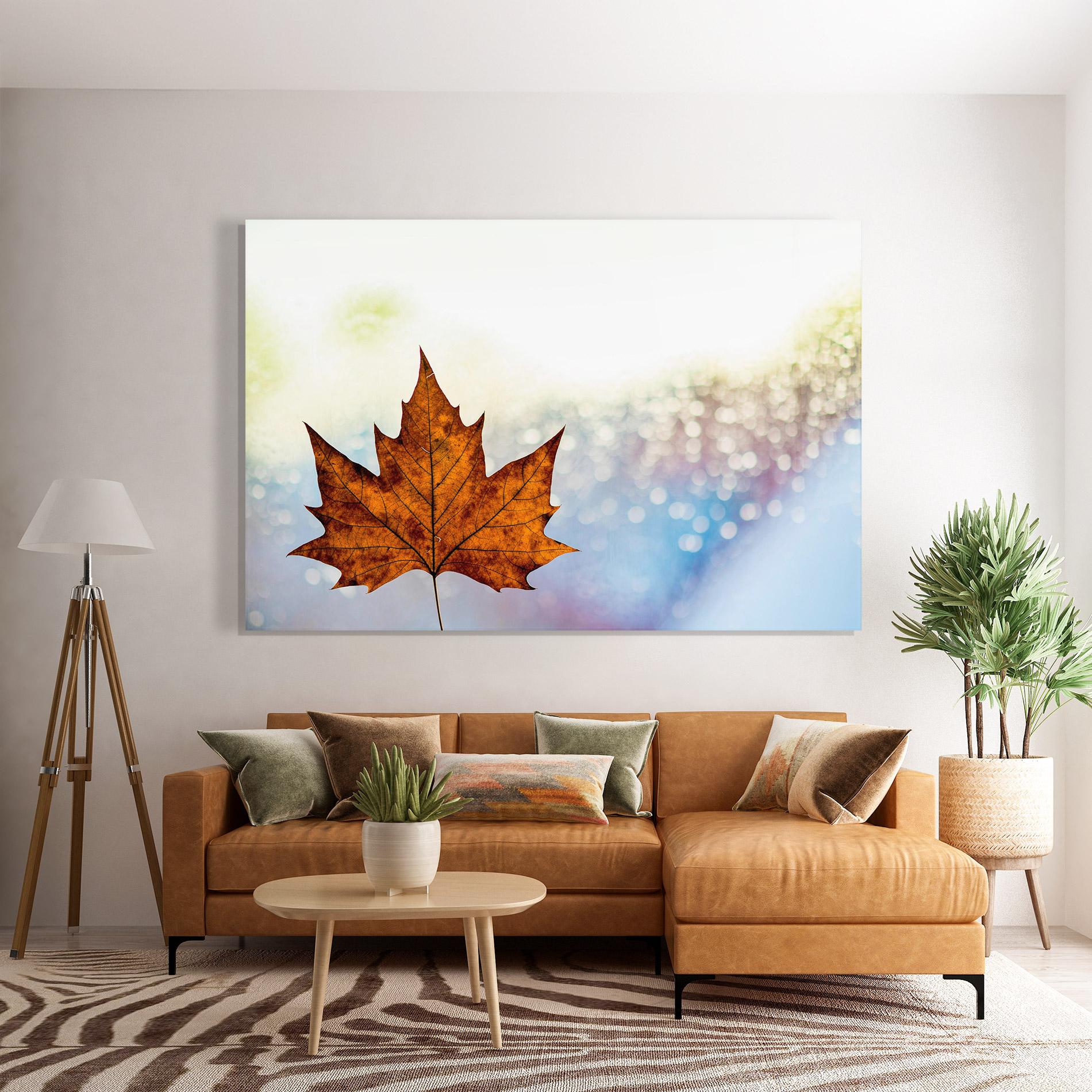 Üvegkép Brown Orange Leaf mockup 7