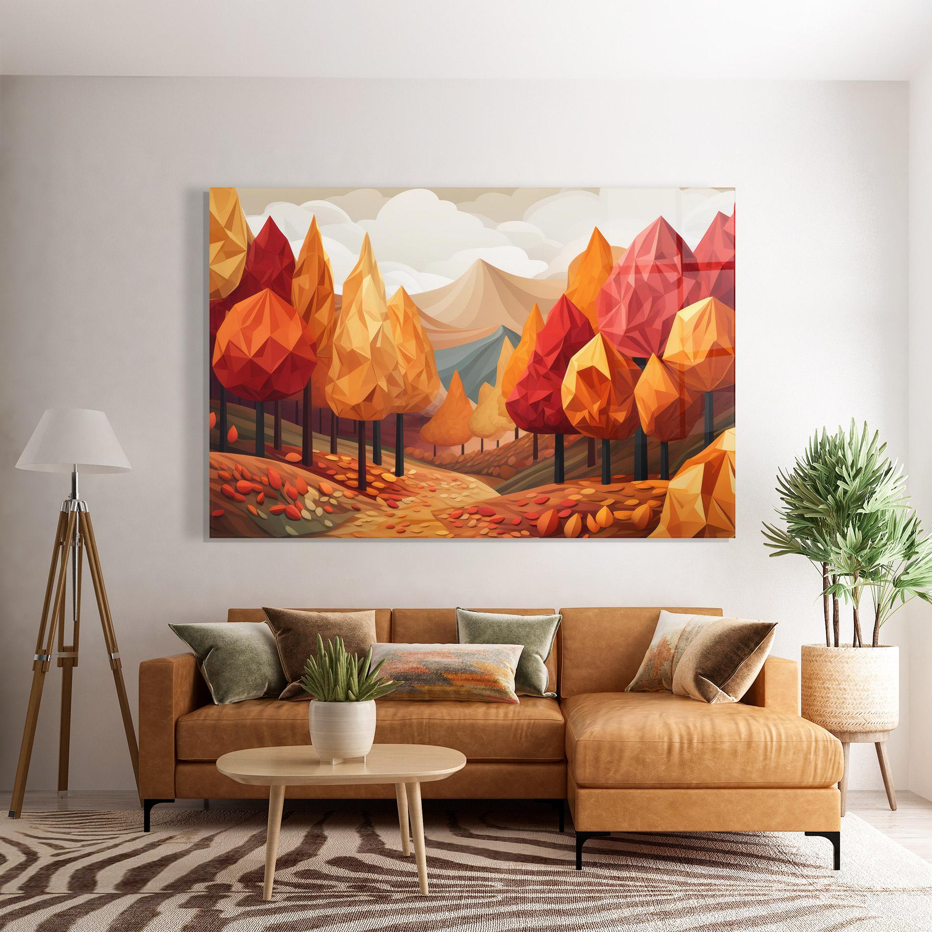 Üvegkép Colorful Trees Art mockup 7