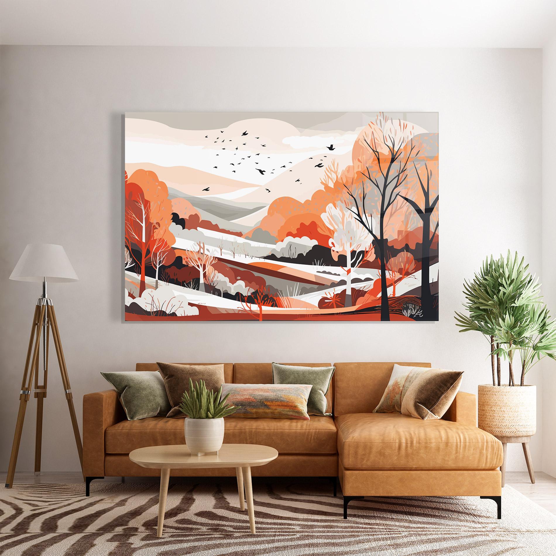 Üvegkép Grey Orange Autumn mockup 7