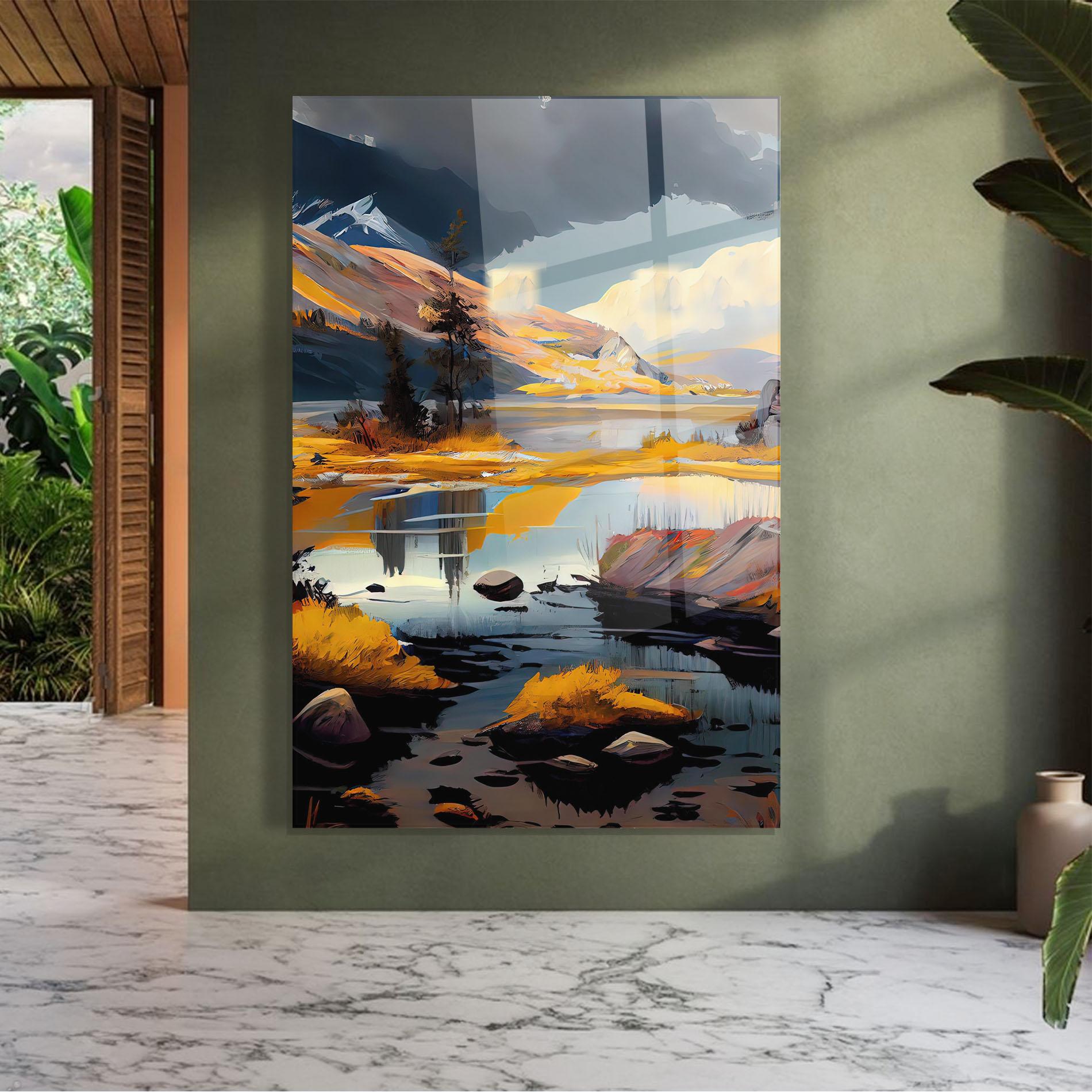 Üvegkép Autumn Landscape mockup 7