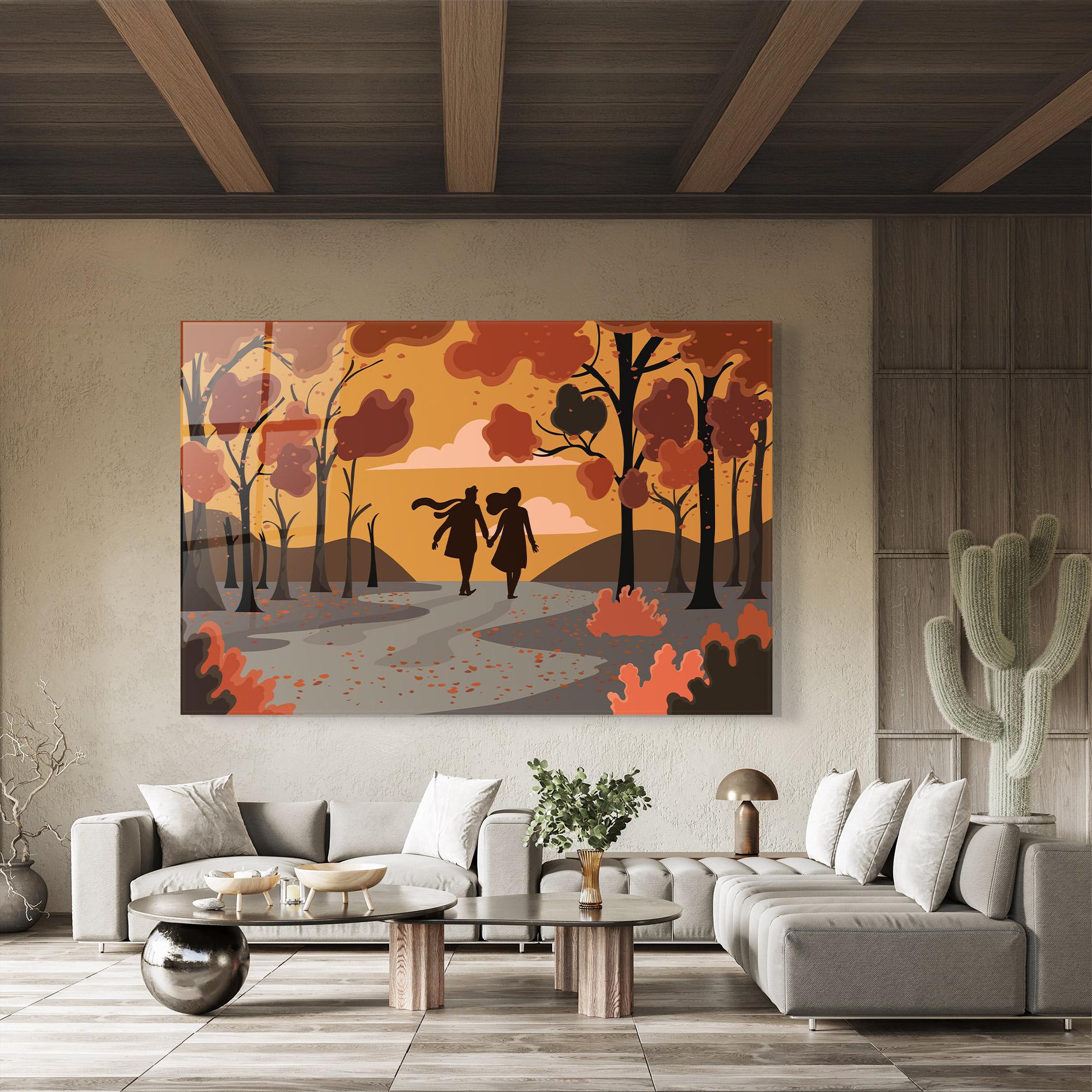 Üvegkép Autumn Couple mockup 8