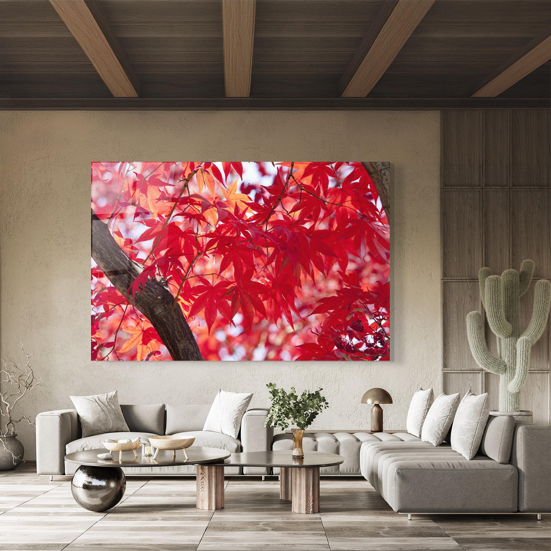 Üvegkép Pretty Red Leaves mockup 8