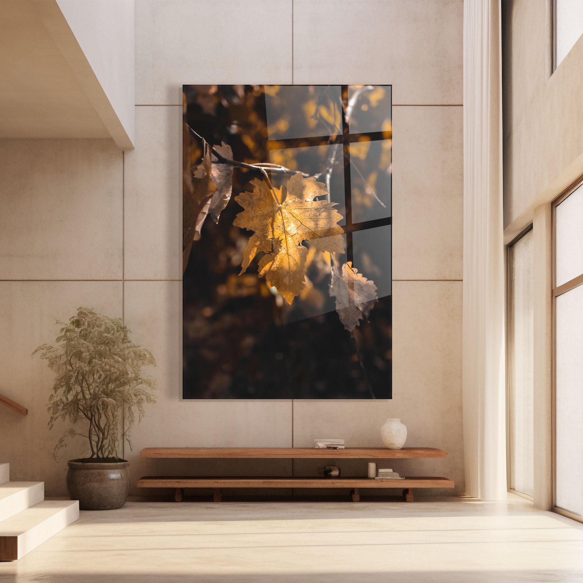 Üvegkép Autumn Brown Leaf mockup 8