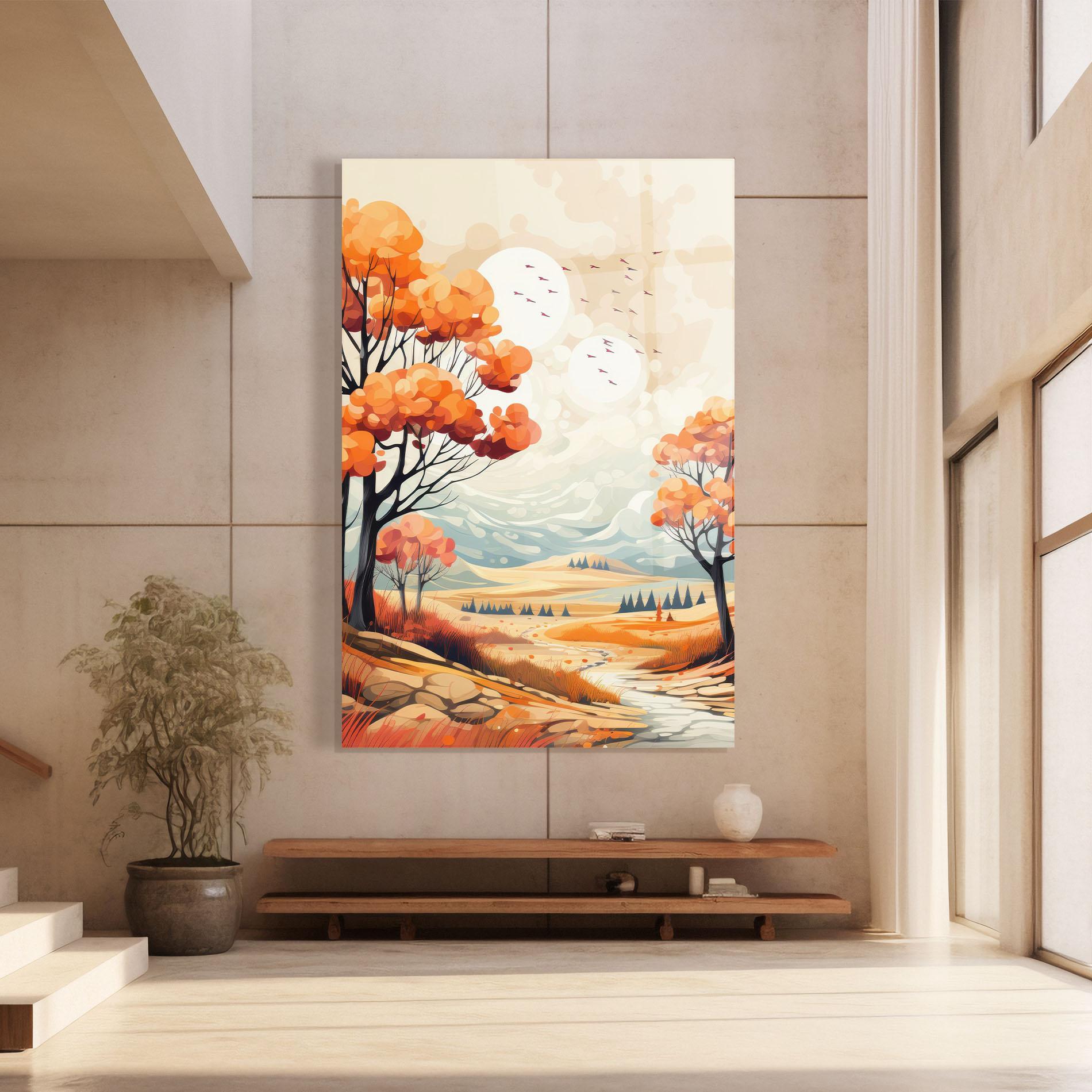 Üvegkép Autumn Tree Painting mockup 8