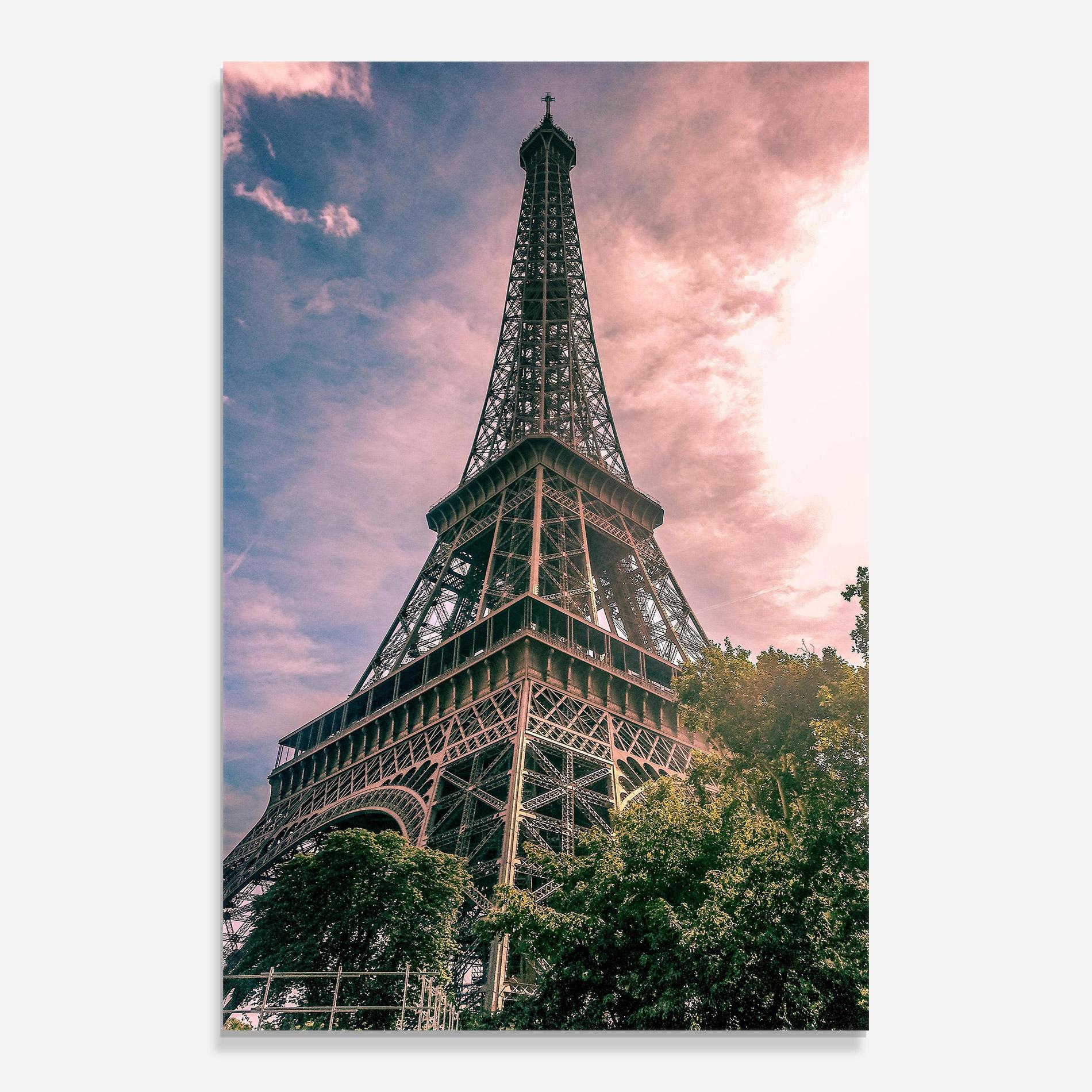 Üvegkép Eiffel Under Pink Sky mockup 0