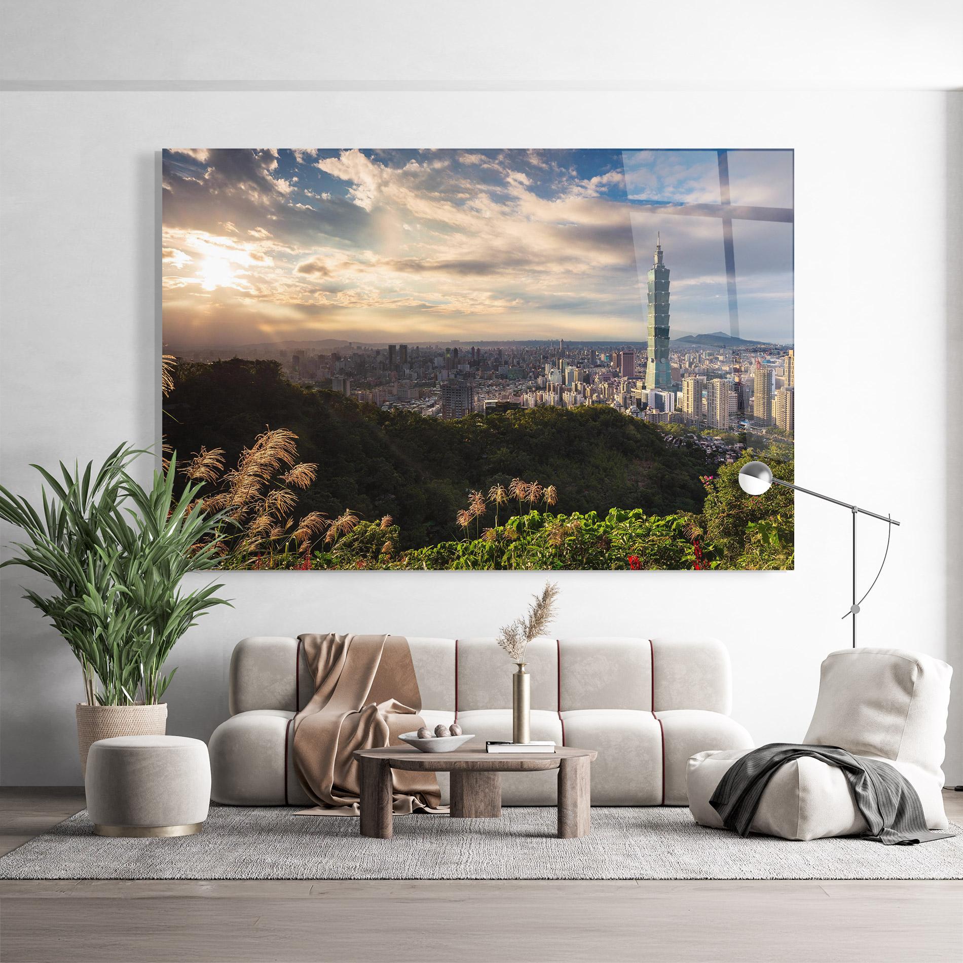 Üvegkép Big Building Daylight mockup 9