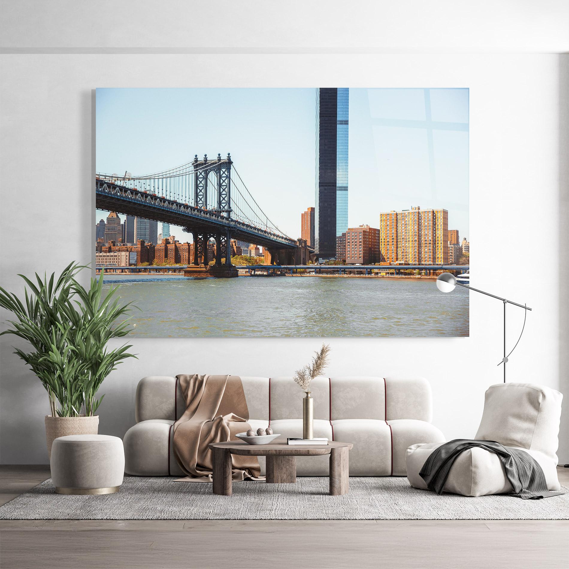 Üvegkép Big City Bridge mockup 9