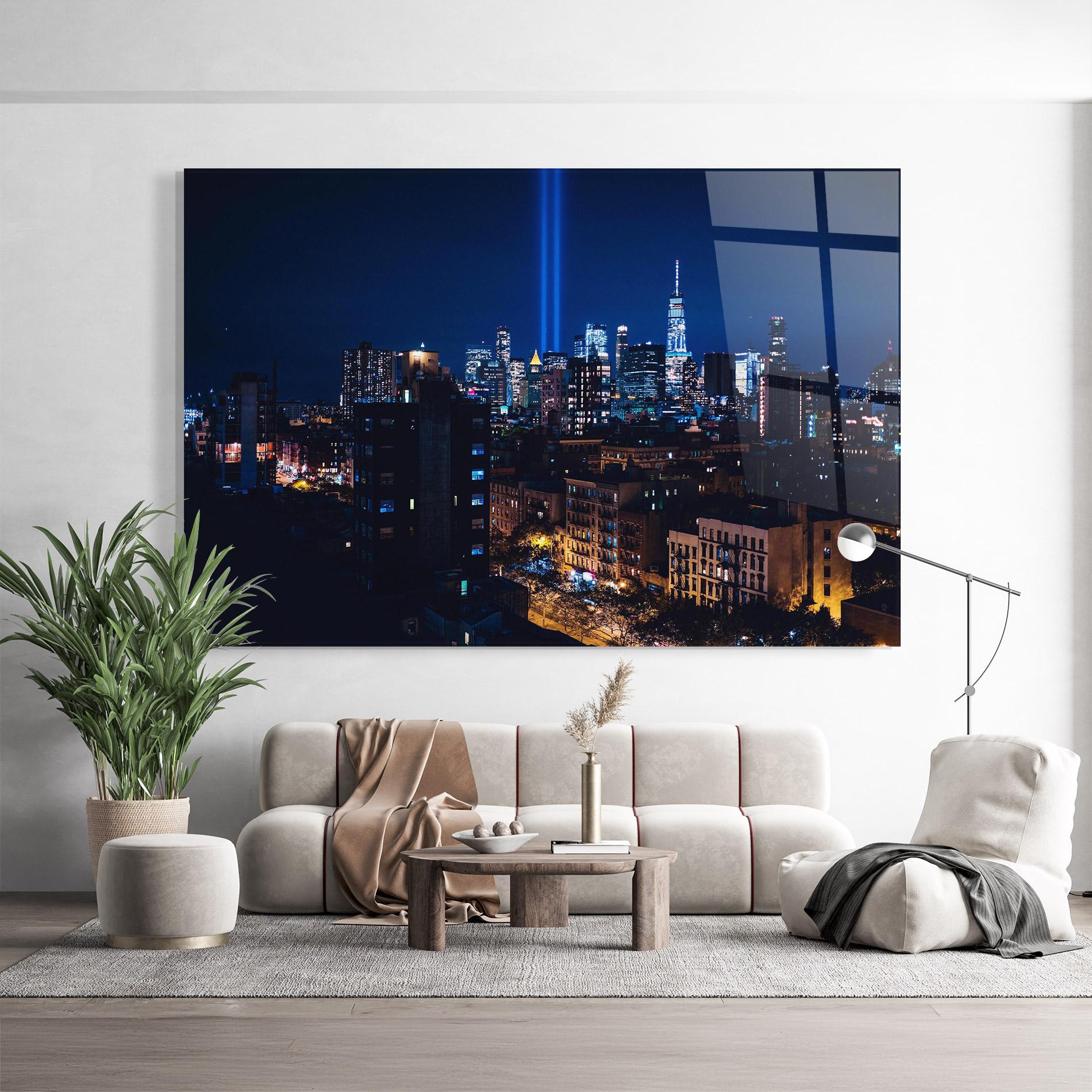 Üvegkép Blue Light City mockup 9