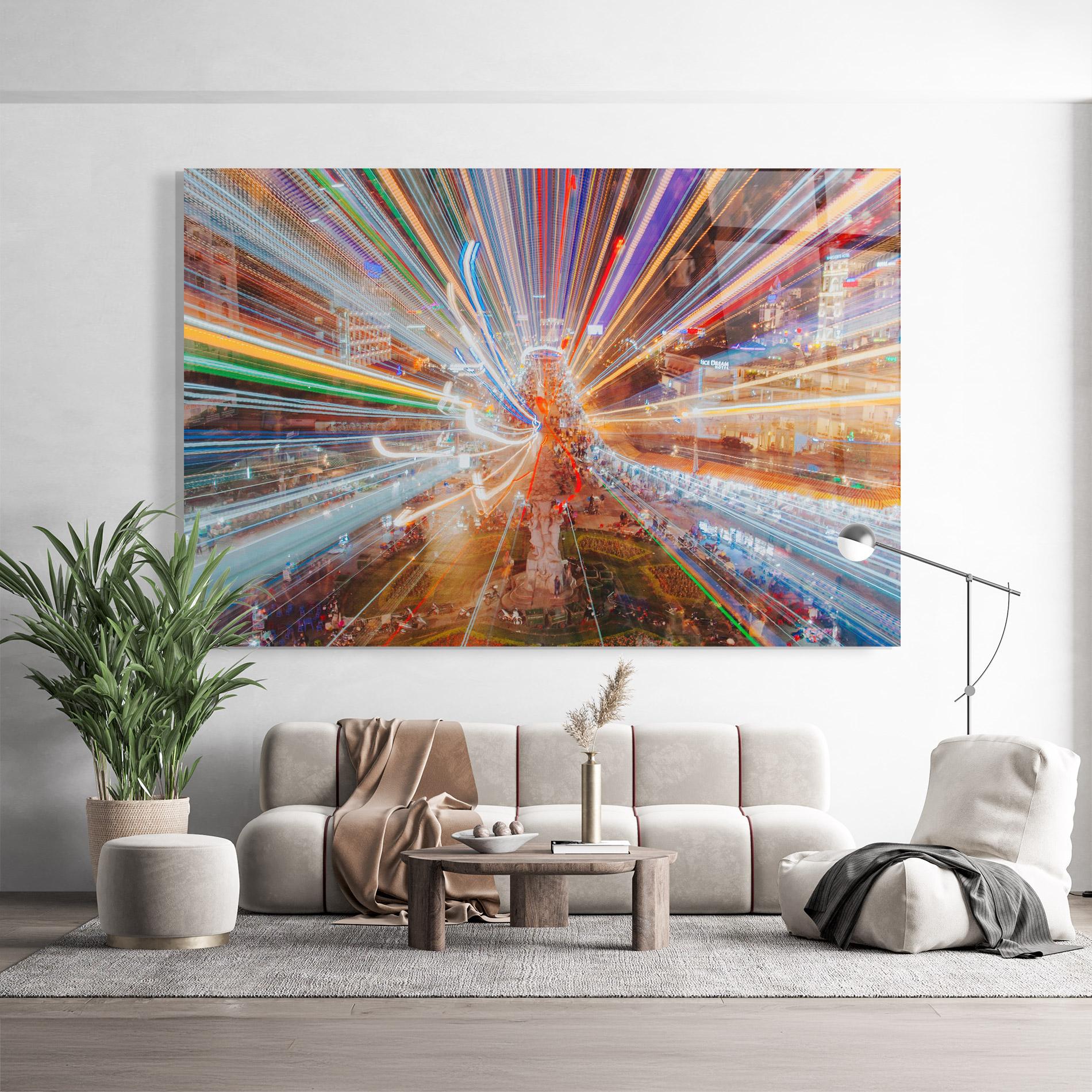 Üvegkép Colorful Light City mockup 9