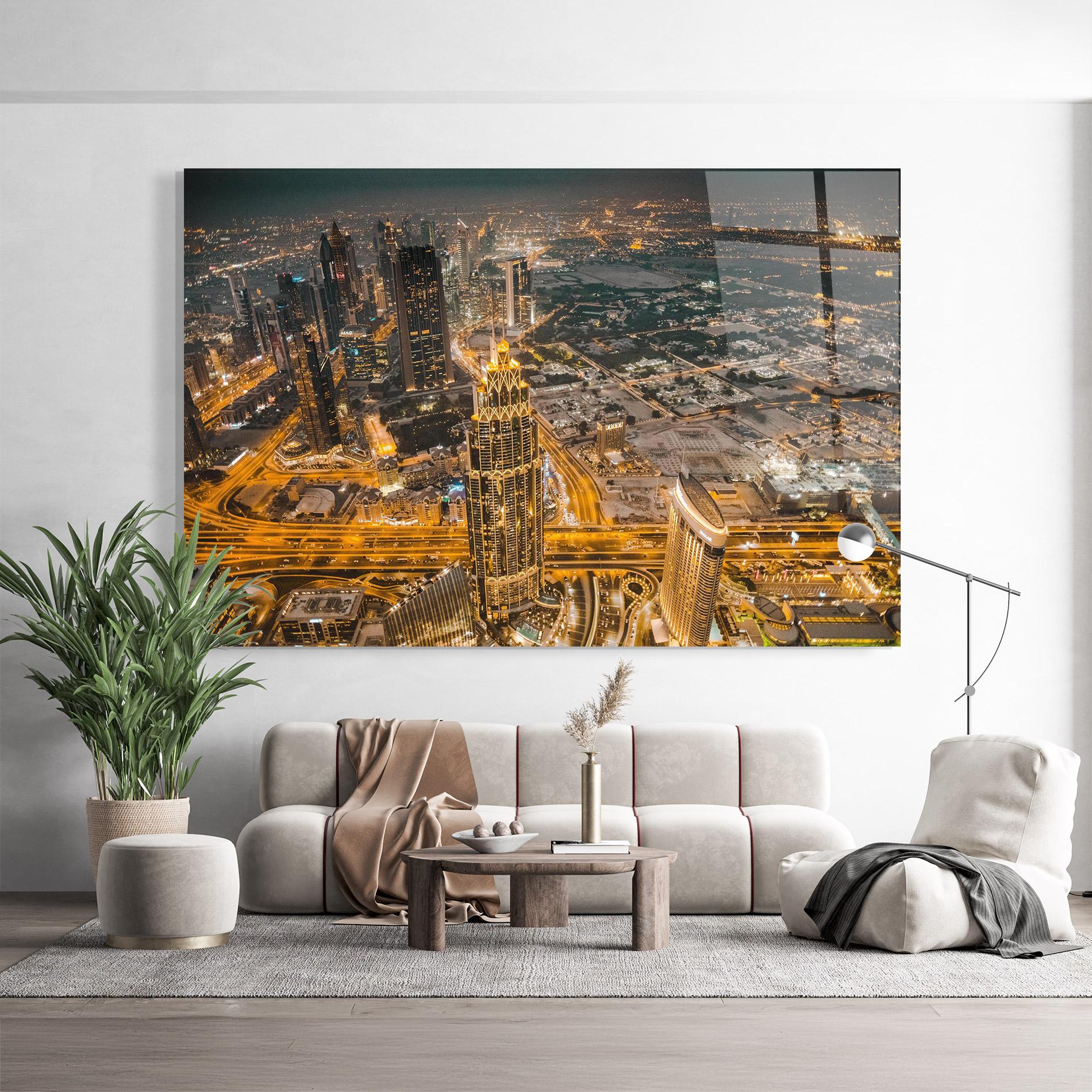 Üvegkép Dubai Lights mockup 9