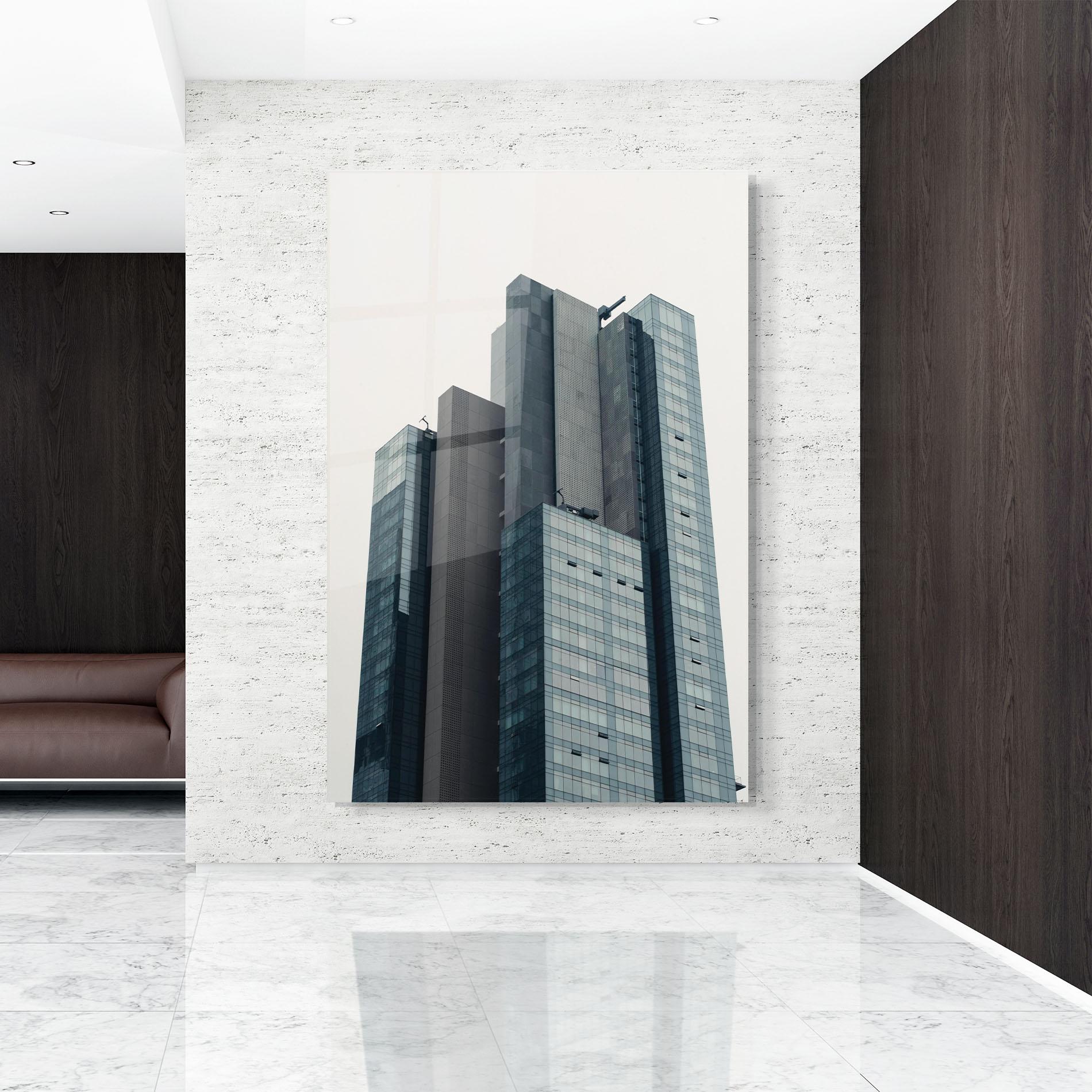 Üvegkép Blue High Building mockup 9