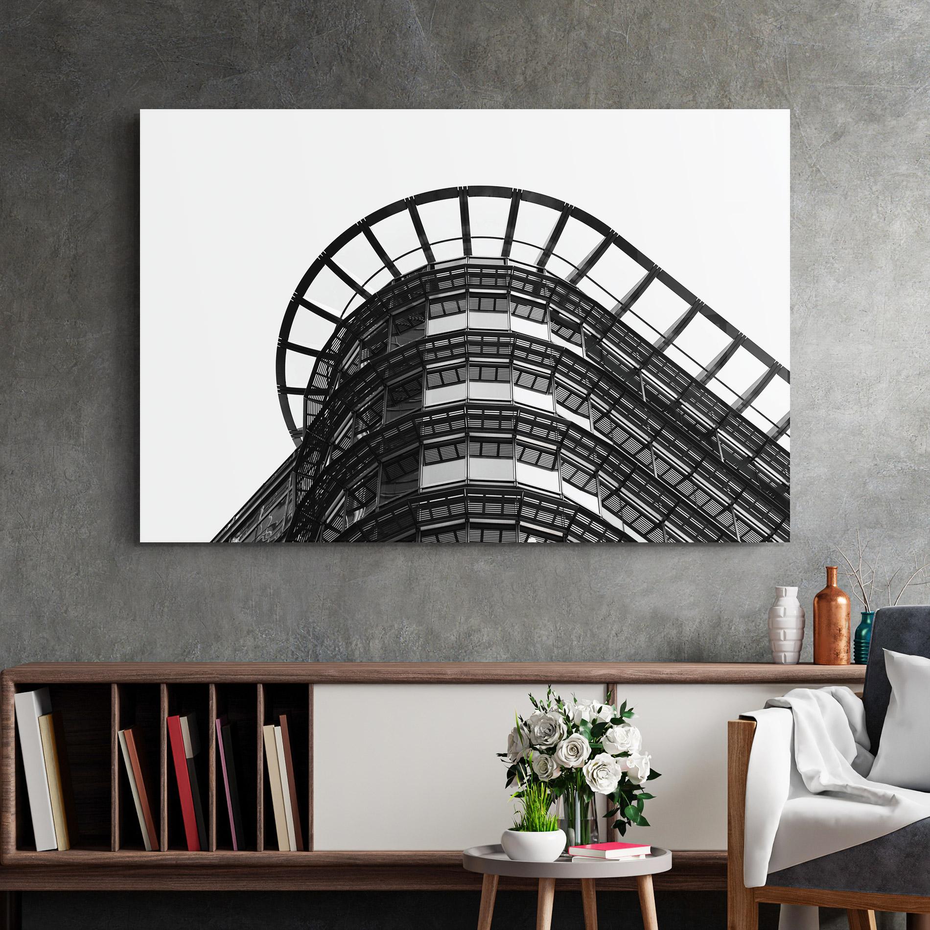 Üvegkép Circle Grey Tower mockup 2