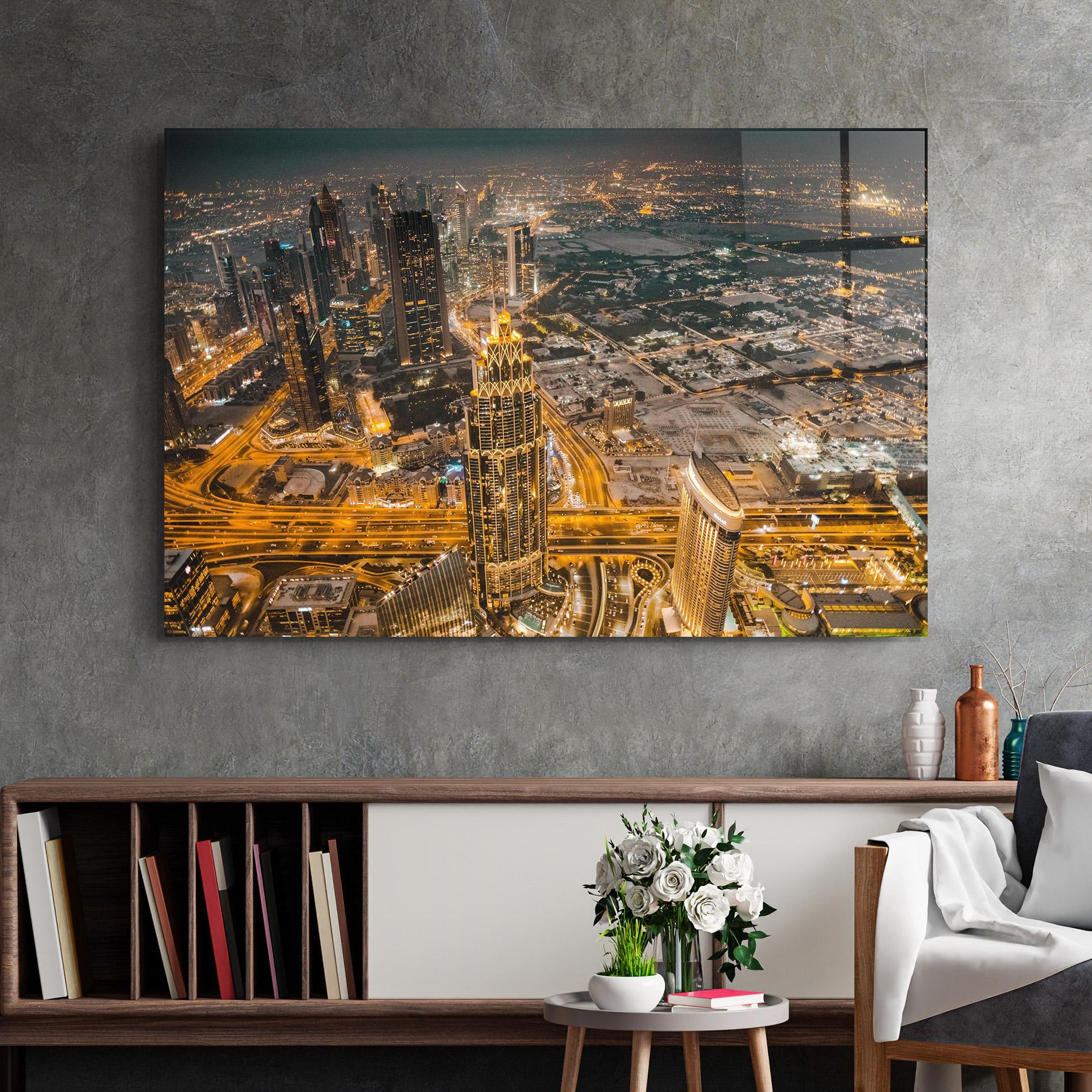 Üvegkép Dubai Lights mockup 2