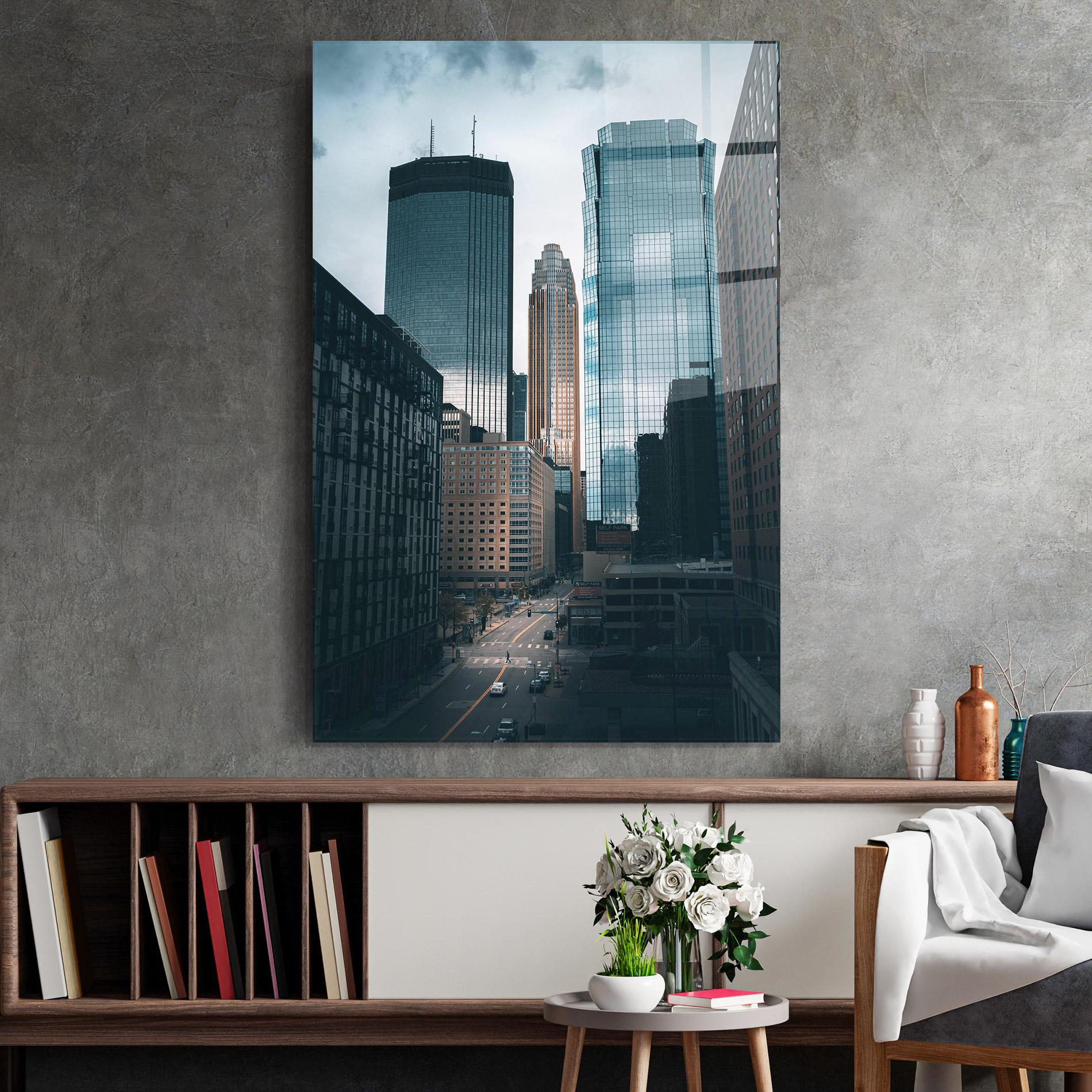 Üvegkép Big Blue Building mockup 2