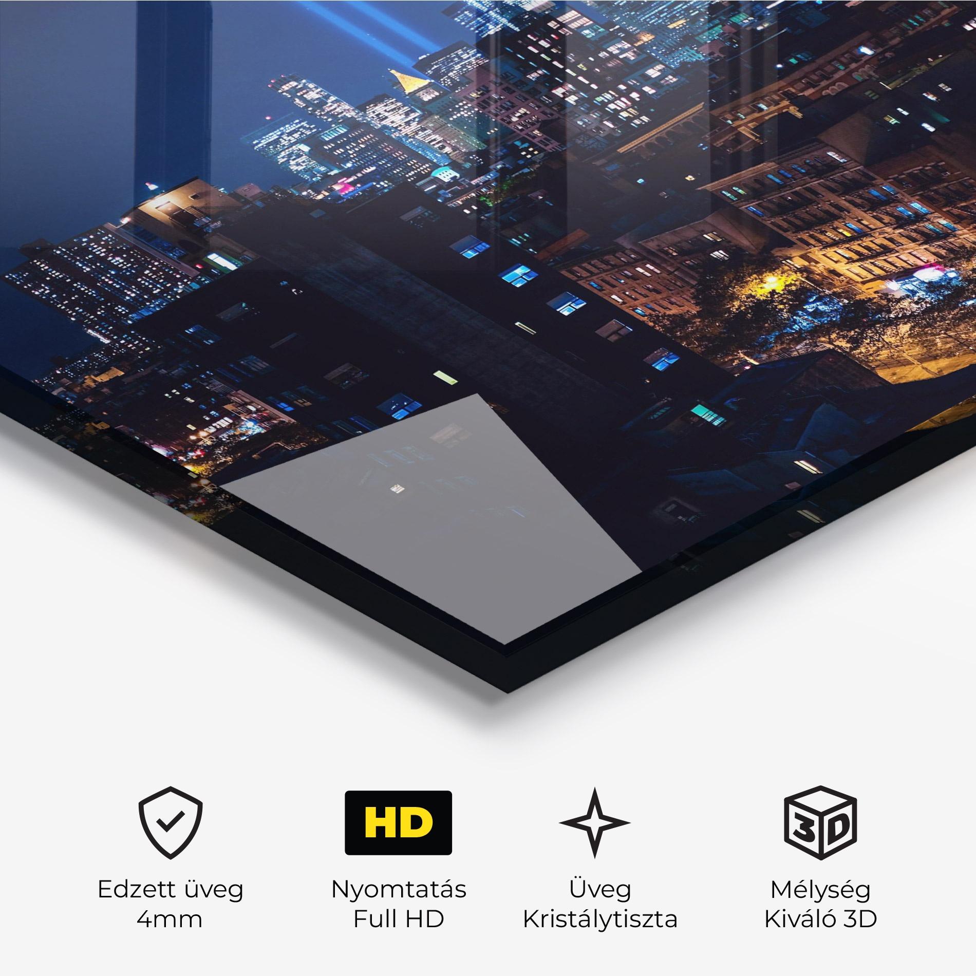 Üvegkép Blue Light City mockup 3