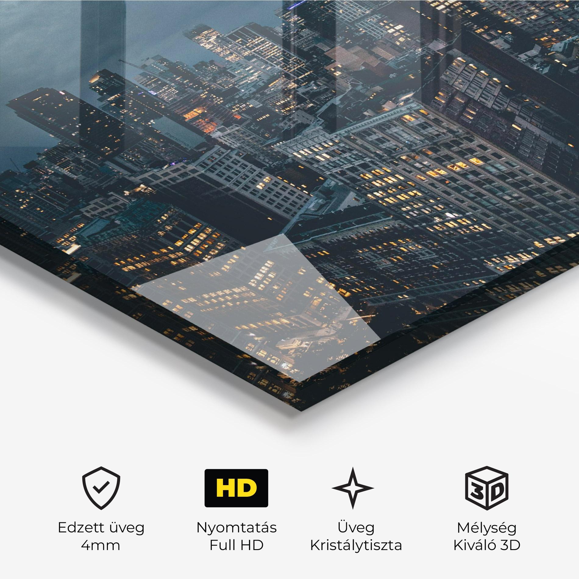 Üvegkép City Night mockup 3