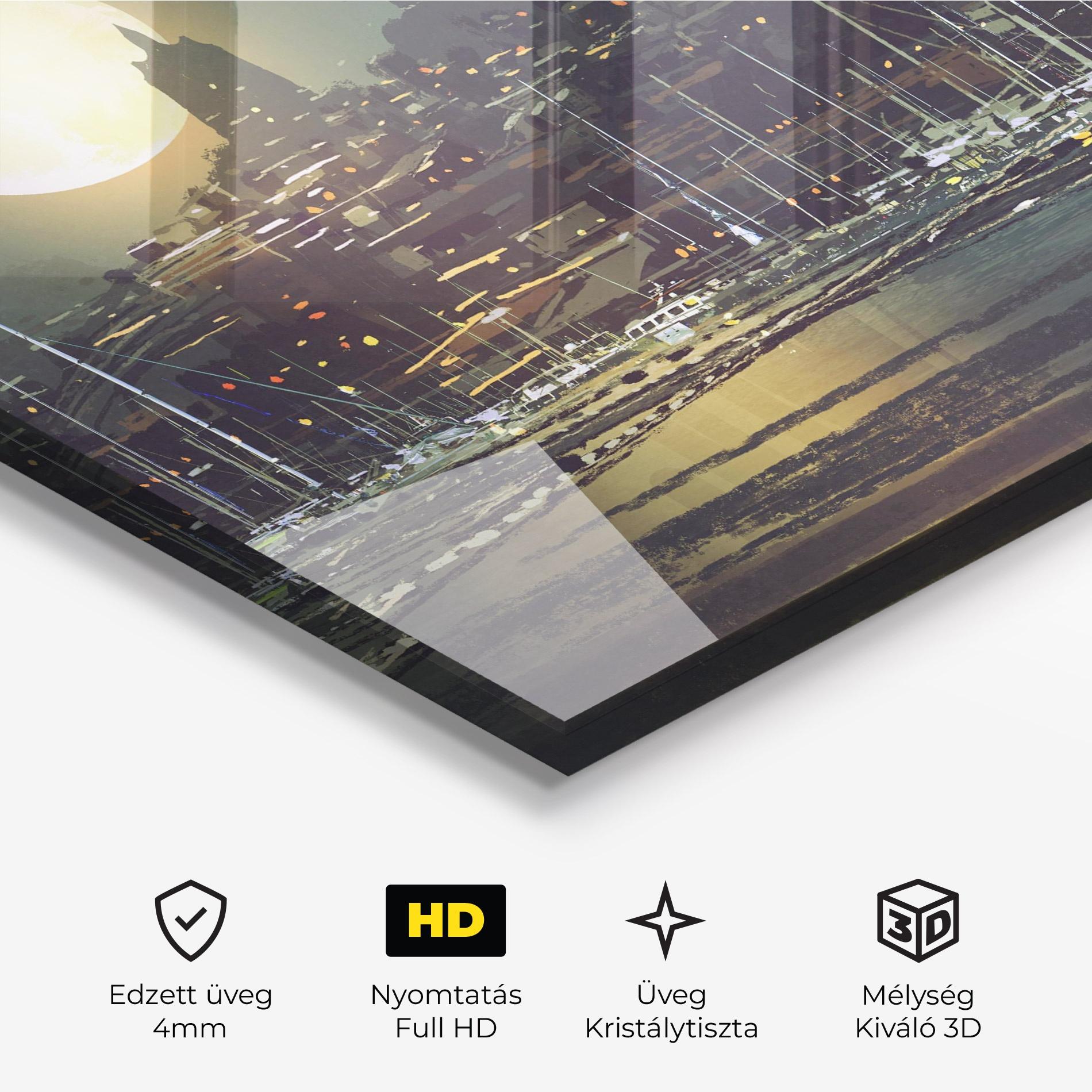 Üvegkép City Port mockup 3