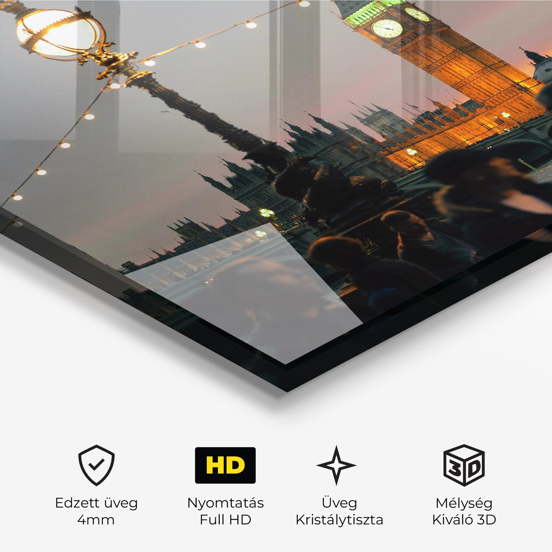 Üvegkép Clock Lights mockup 3