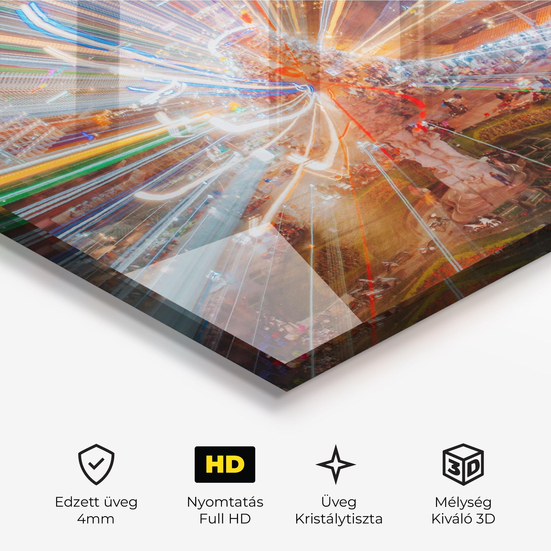 Üvegkép Colorful Light City mockup 3