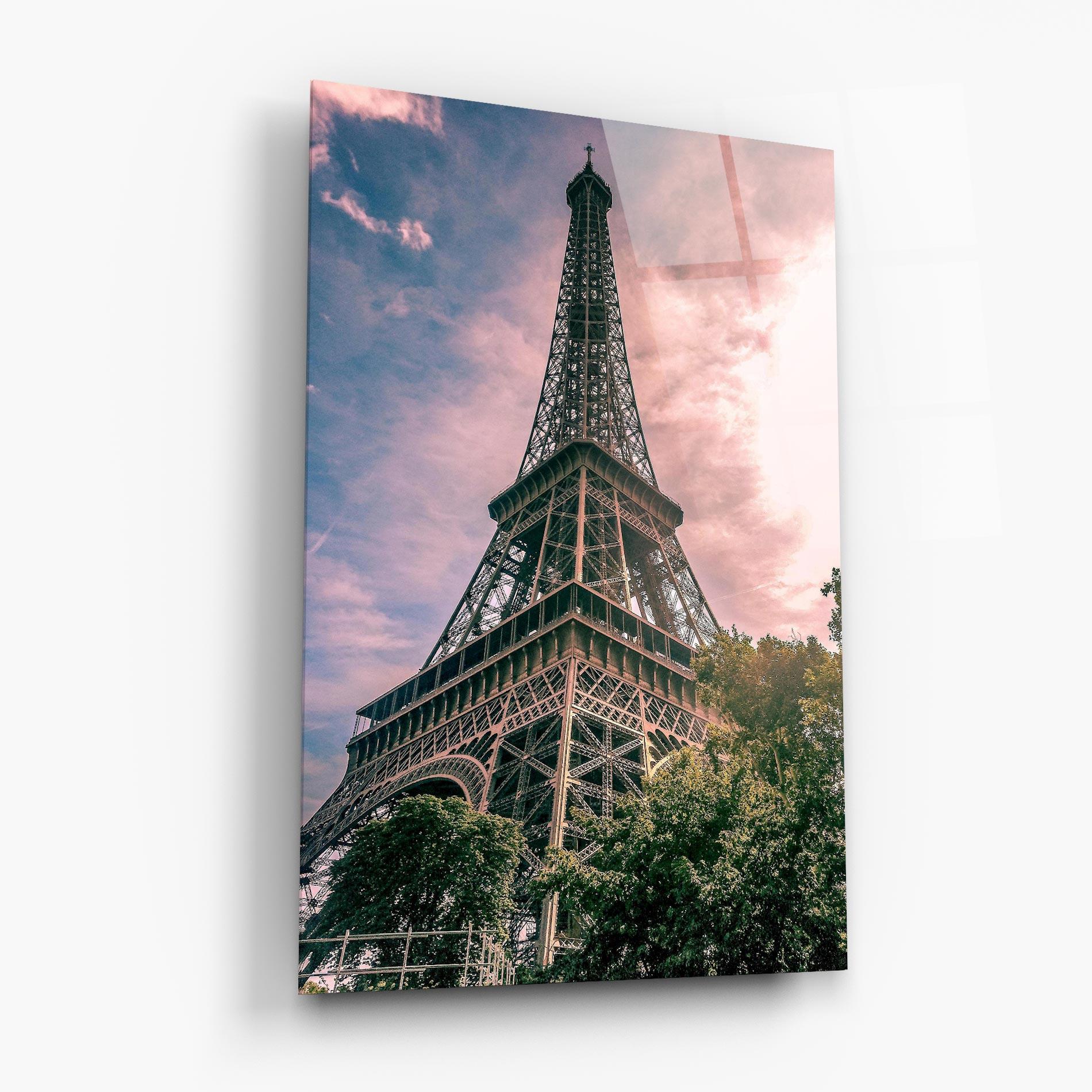Üvegkép Eiffel Under Pink Sky mockup 6