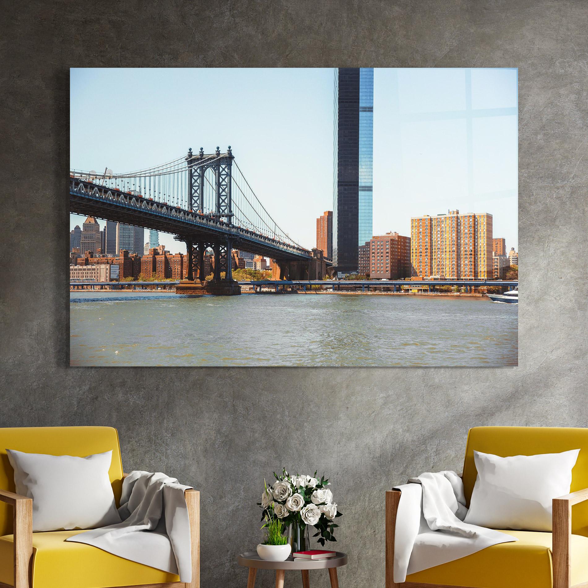 Üvegkép Big City Bridge mockup 4