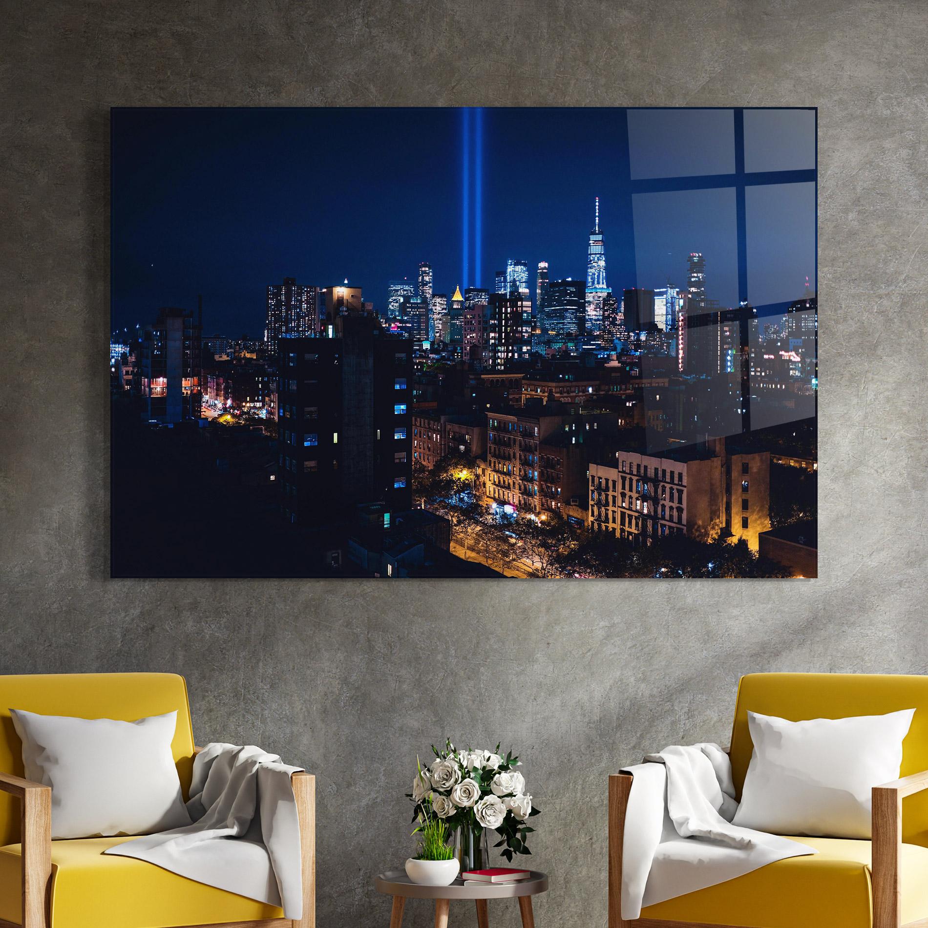 Üvegkép Blue Light City mockup 4